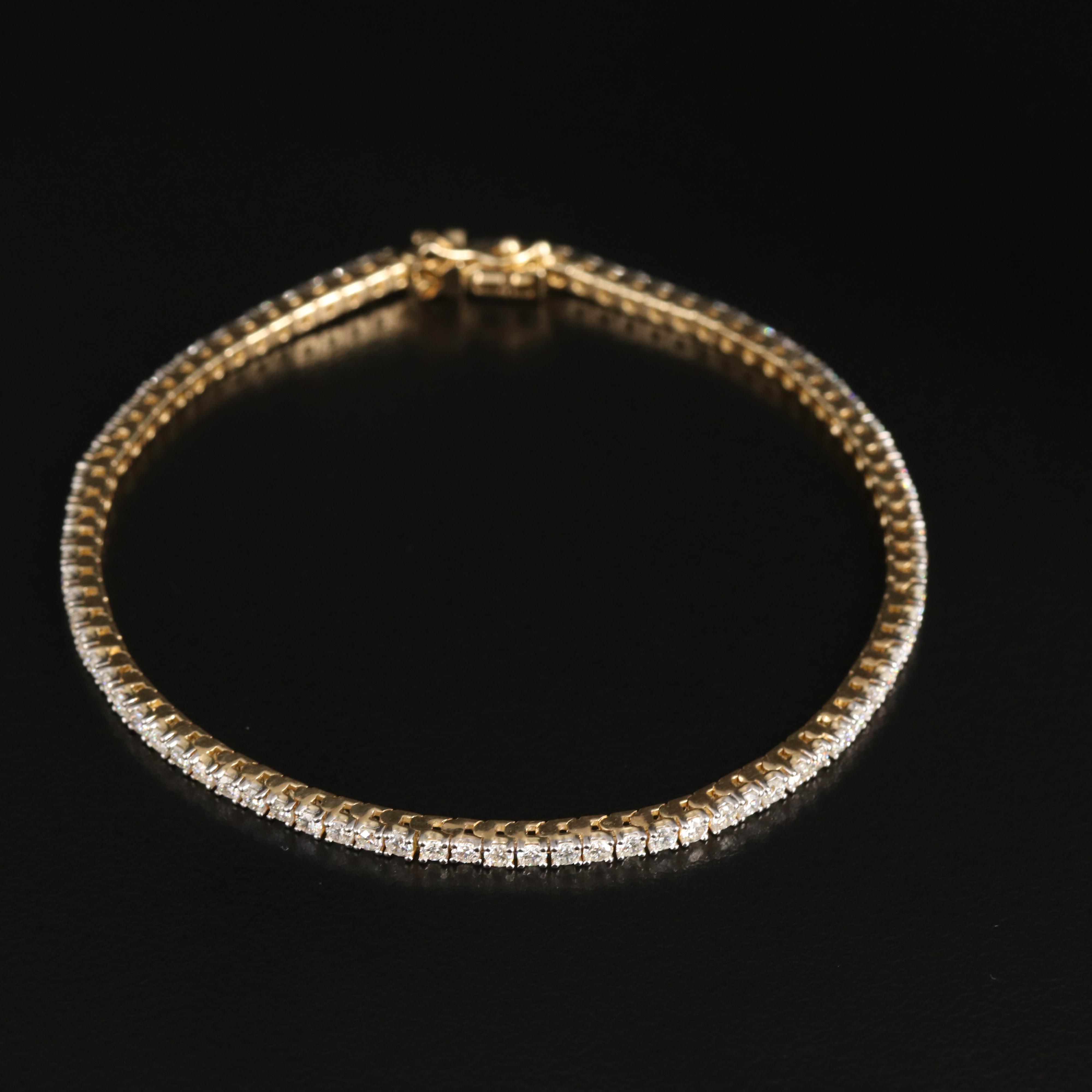 14K 3.00 CTW Lab Grown Diamond Line Bracelet with IGI Report
