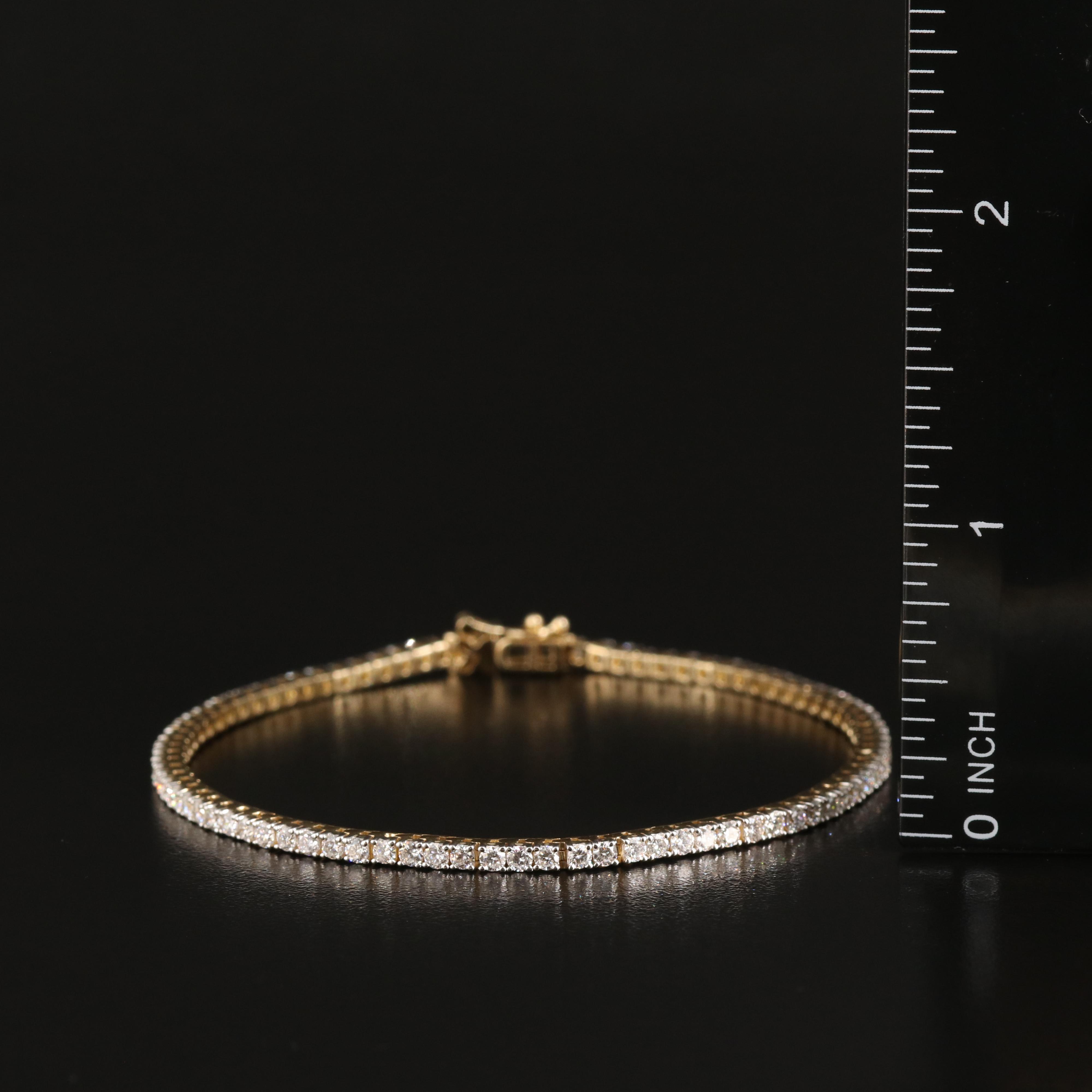 14K 3.00 CTW Lab Grown Diamond Line Bracelet with IGI Report
