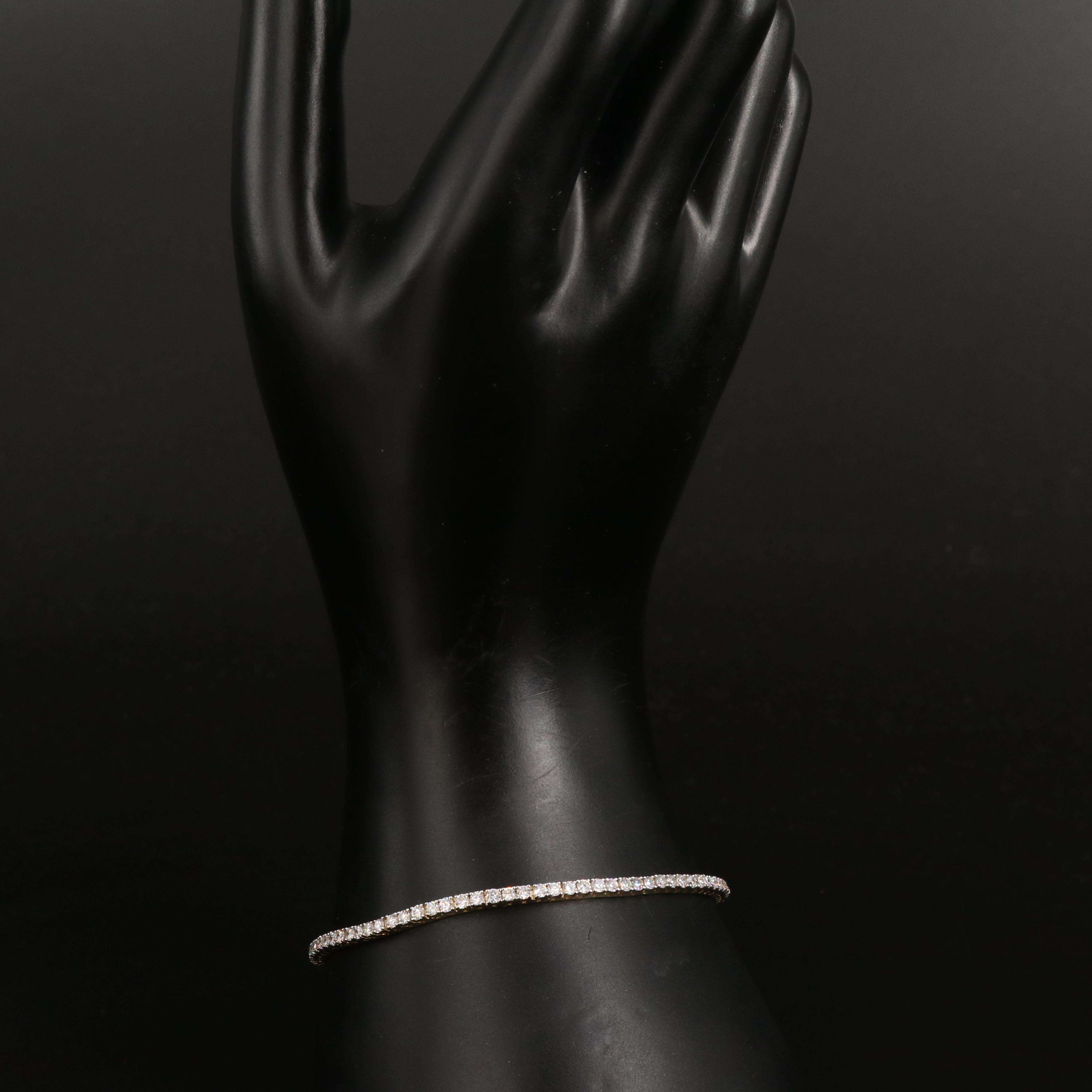 14K 3.00 CTW Lab Grown Diamond Line Bracelet with IGI Report