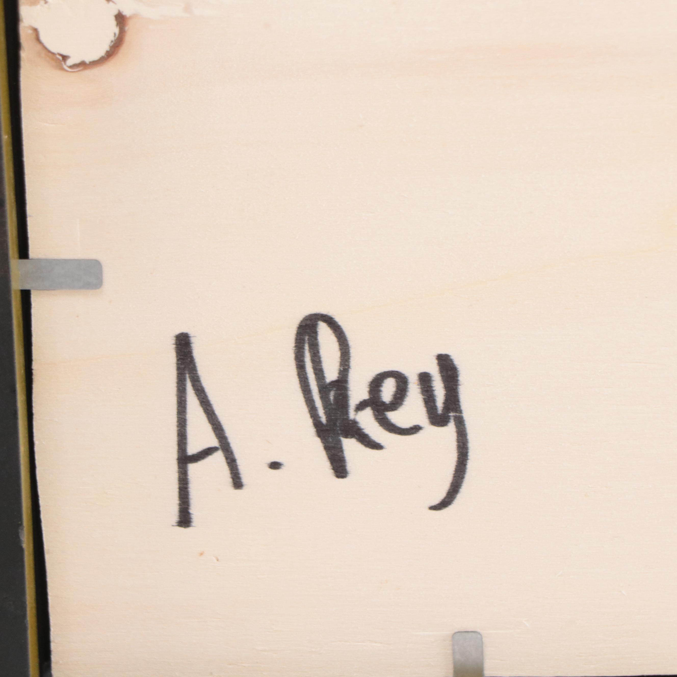 Agnes Rey Oil Painting of Cows In Landscape, 2022