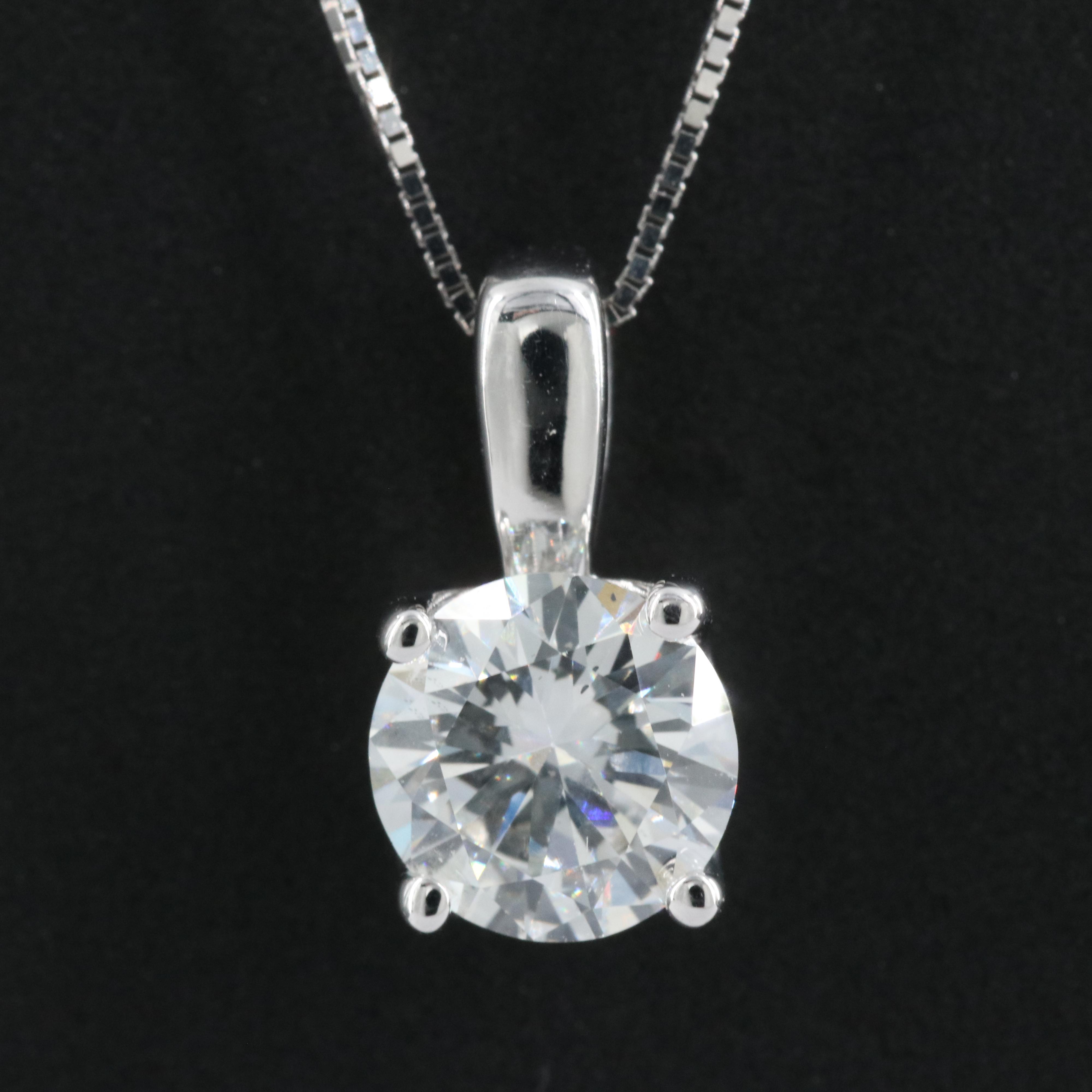 14K 0.76 CT Lab Grown Diamond Pendant Necklace with IGI Report