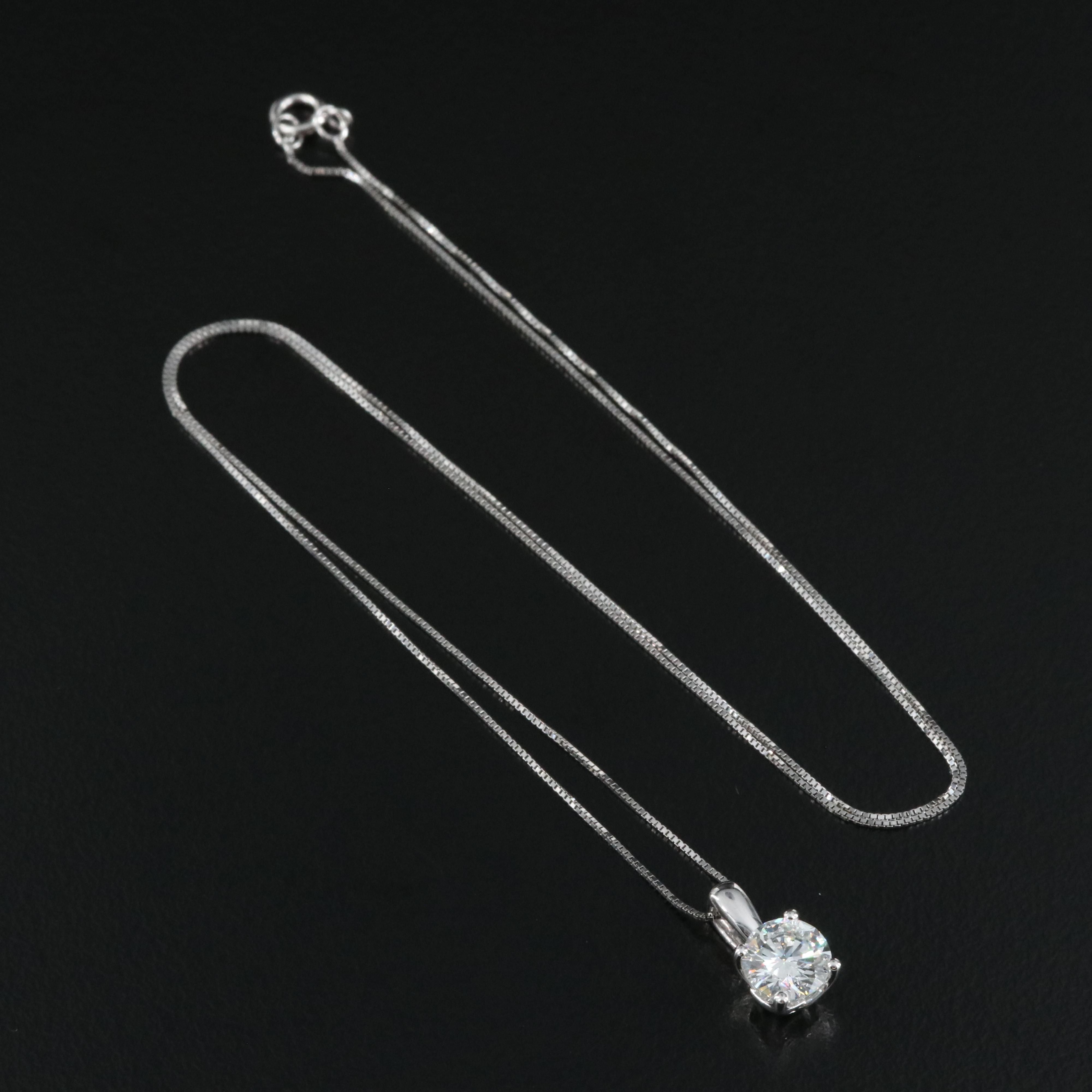 14K 0.76 CT Lab Grown Diamond Pendant Necklace with IGI Report