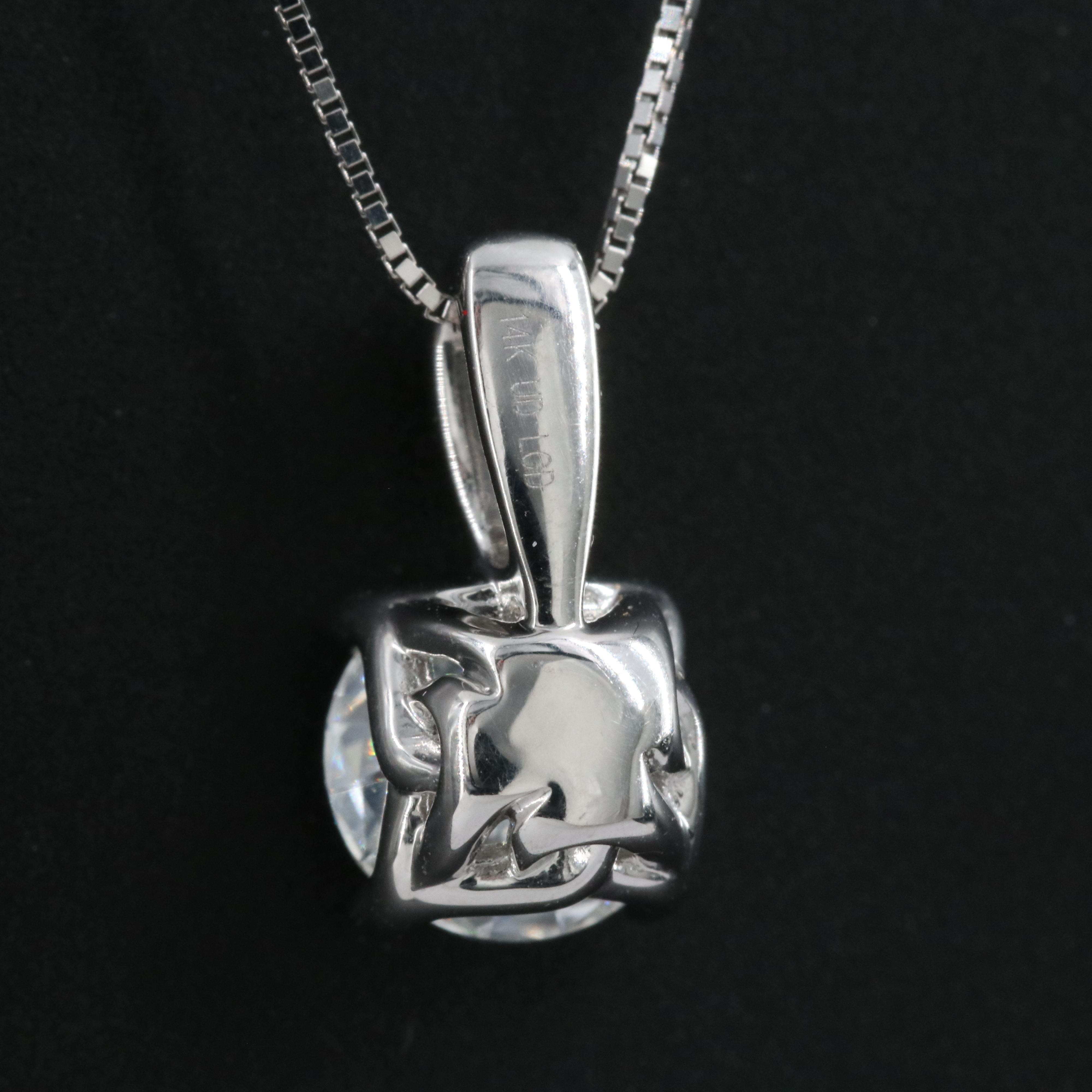 14K 0.76 CT Lab Grown Diamond Pendant Necklace with IGI Report