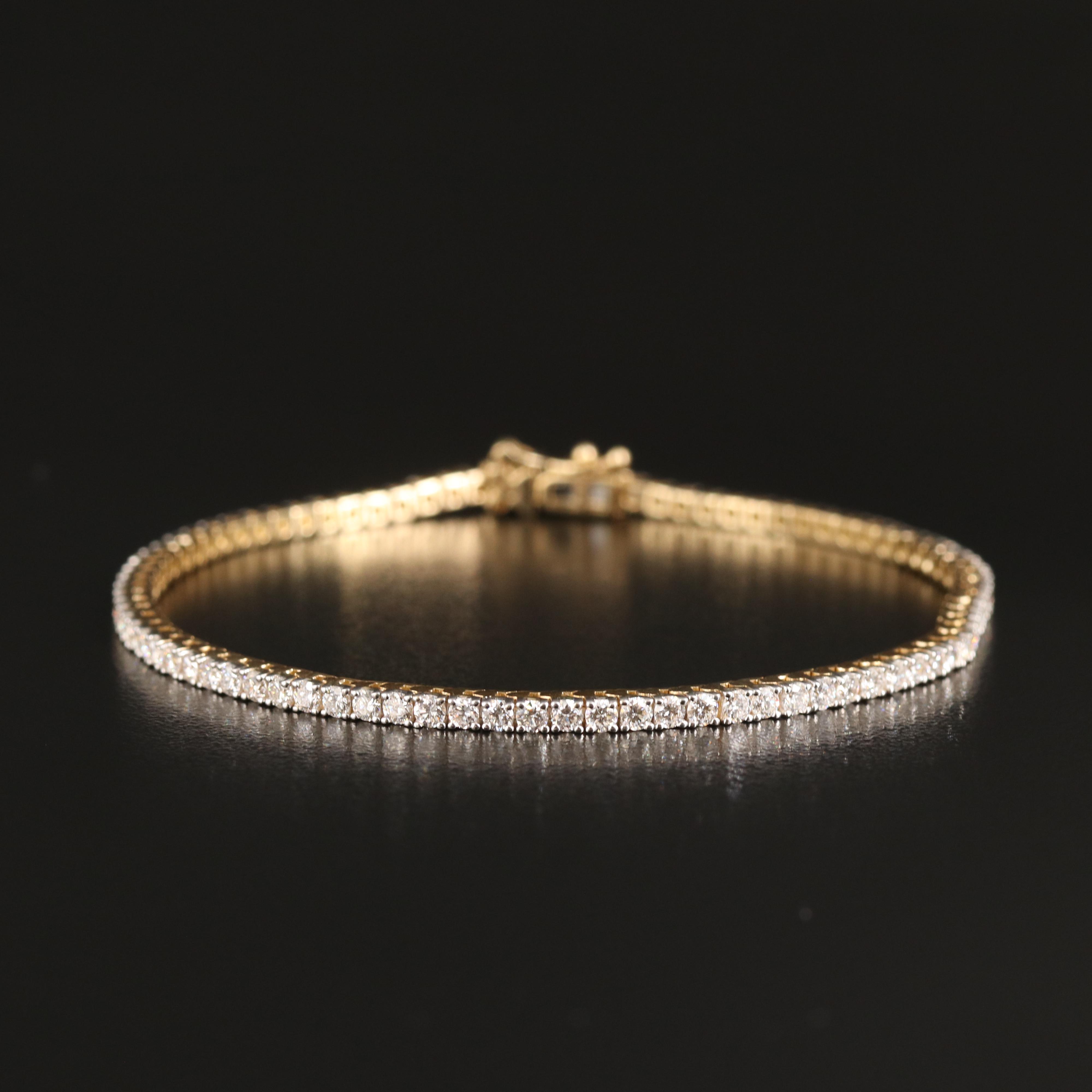 14K 3.00 CTW Lab Grown Diamond Line Bracelet with IGI Report