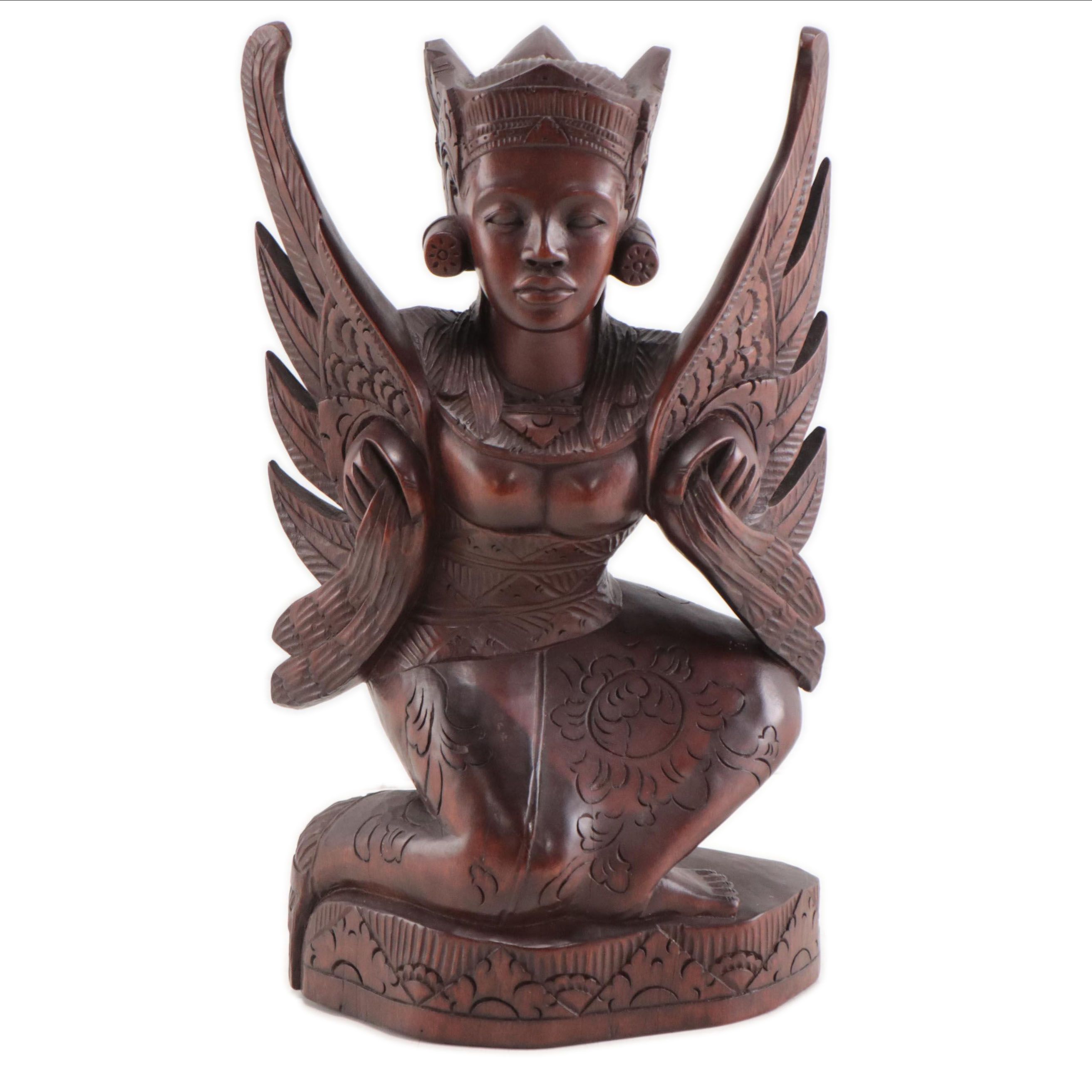 Indonesian Carved Wood Figural Sculpture
