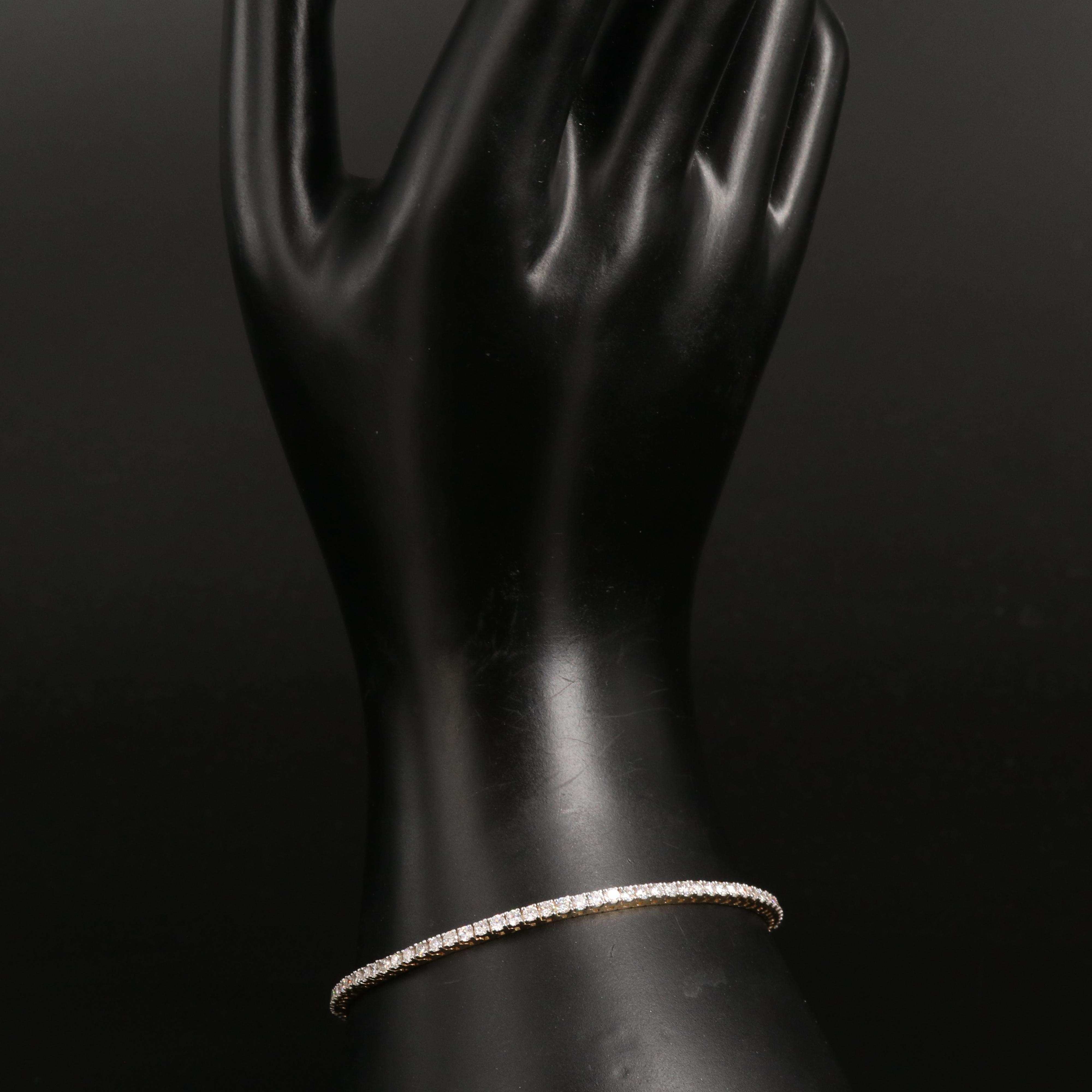 14K 3.00 CTW Lab Grown Diamond Line Bracelet with IGI Report