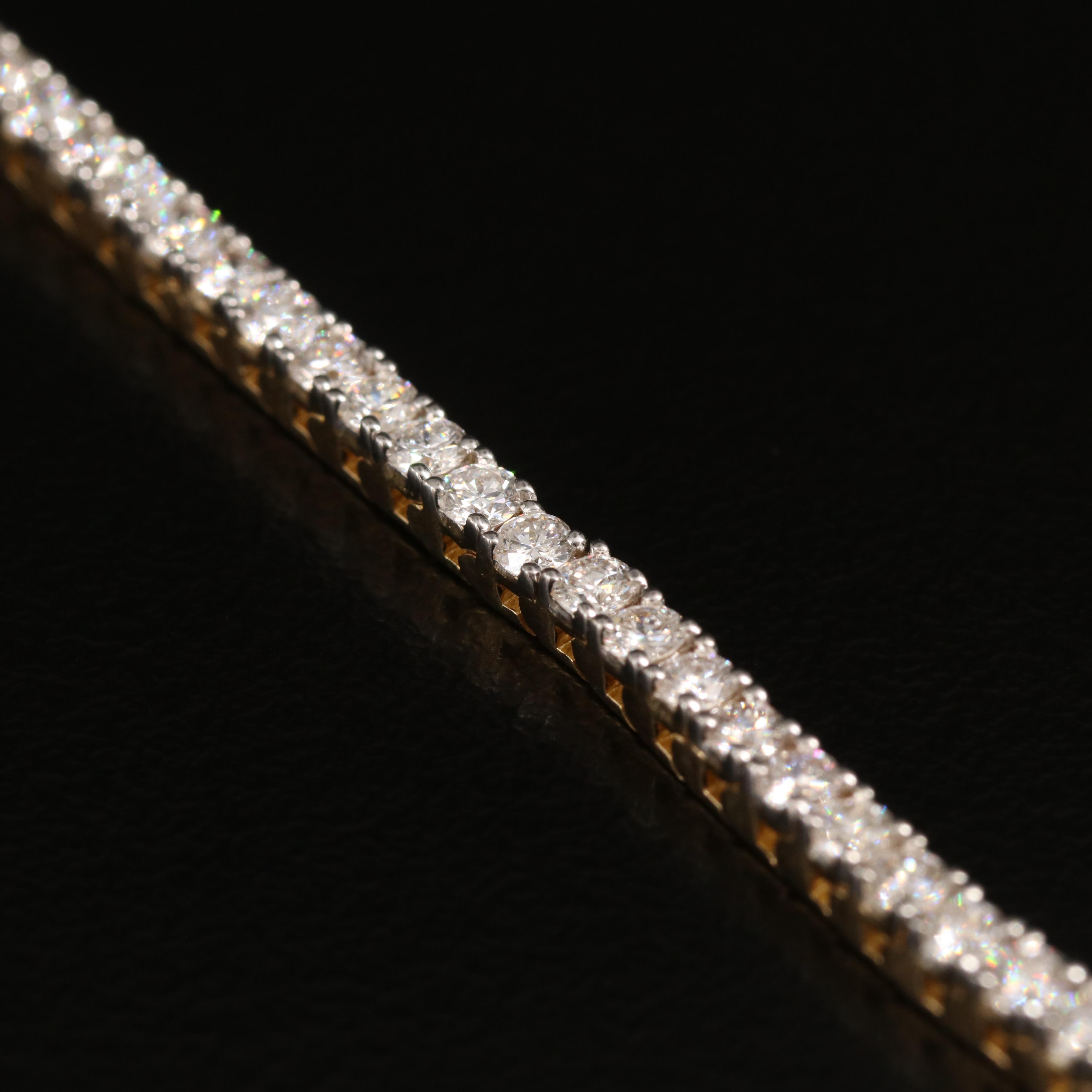 14K 3.00 CTW Lab Grown Diamond Line Bracelet with IGI Report