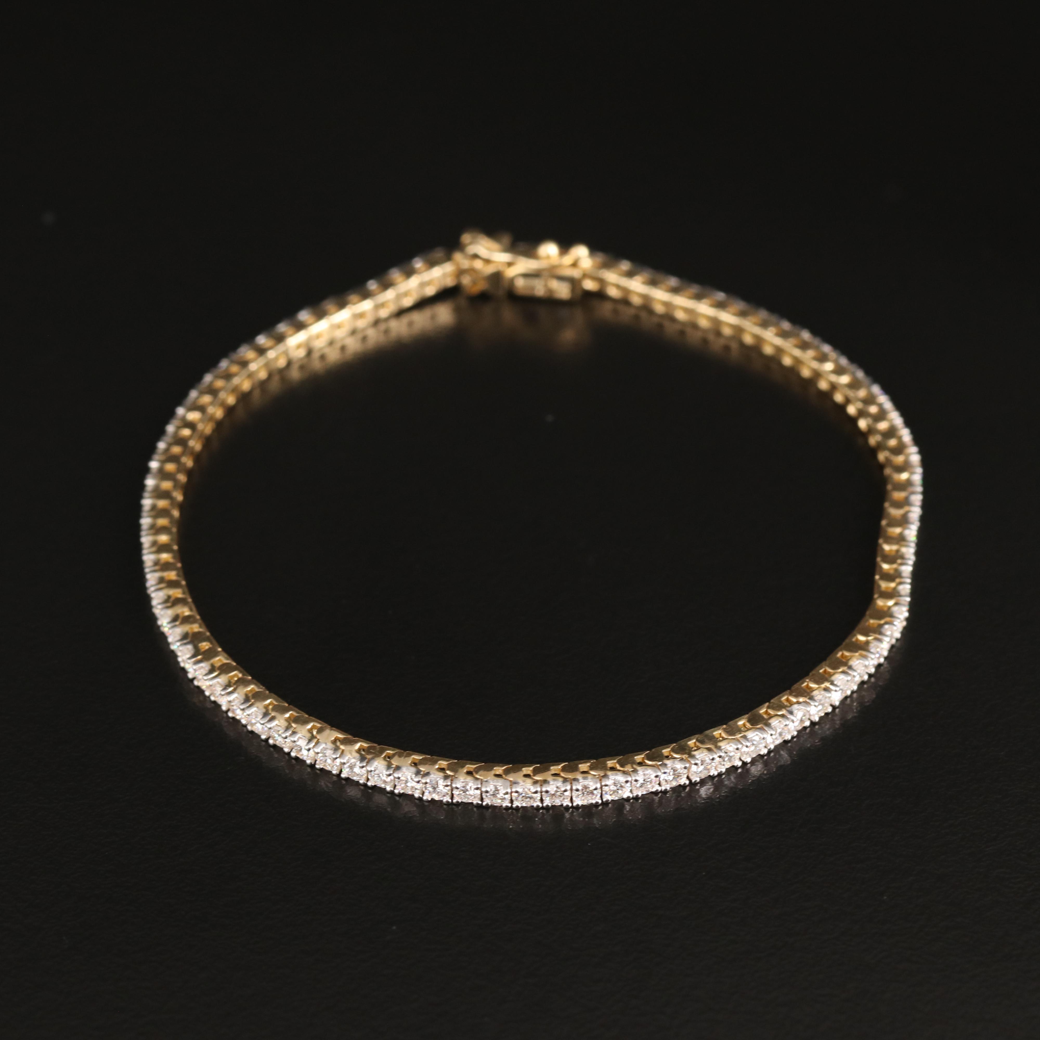 14K 3.00 CTW Lab Grown Diamond Line Bracelet with IGI Report