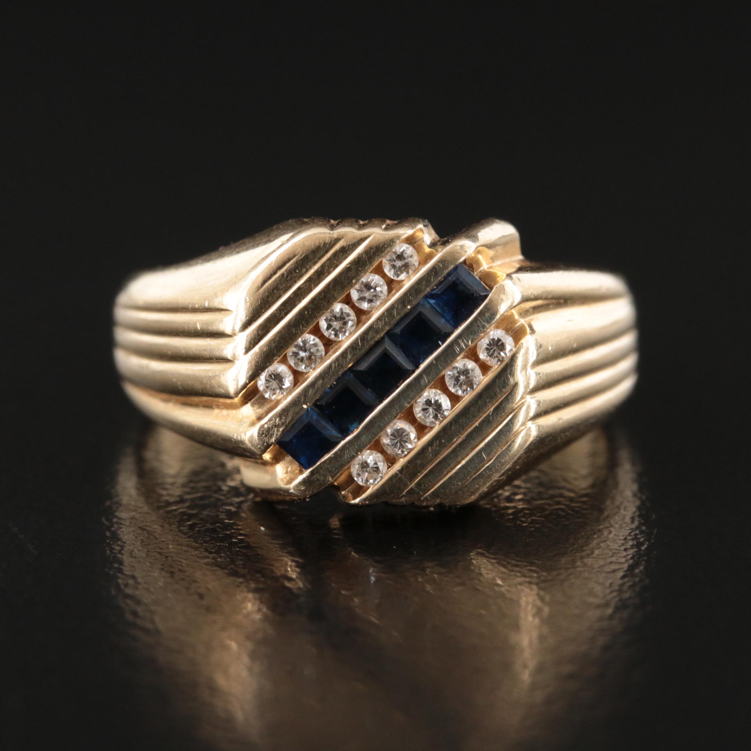 14K Sapphire and Diamond Ring