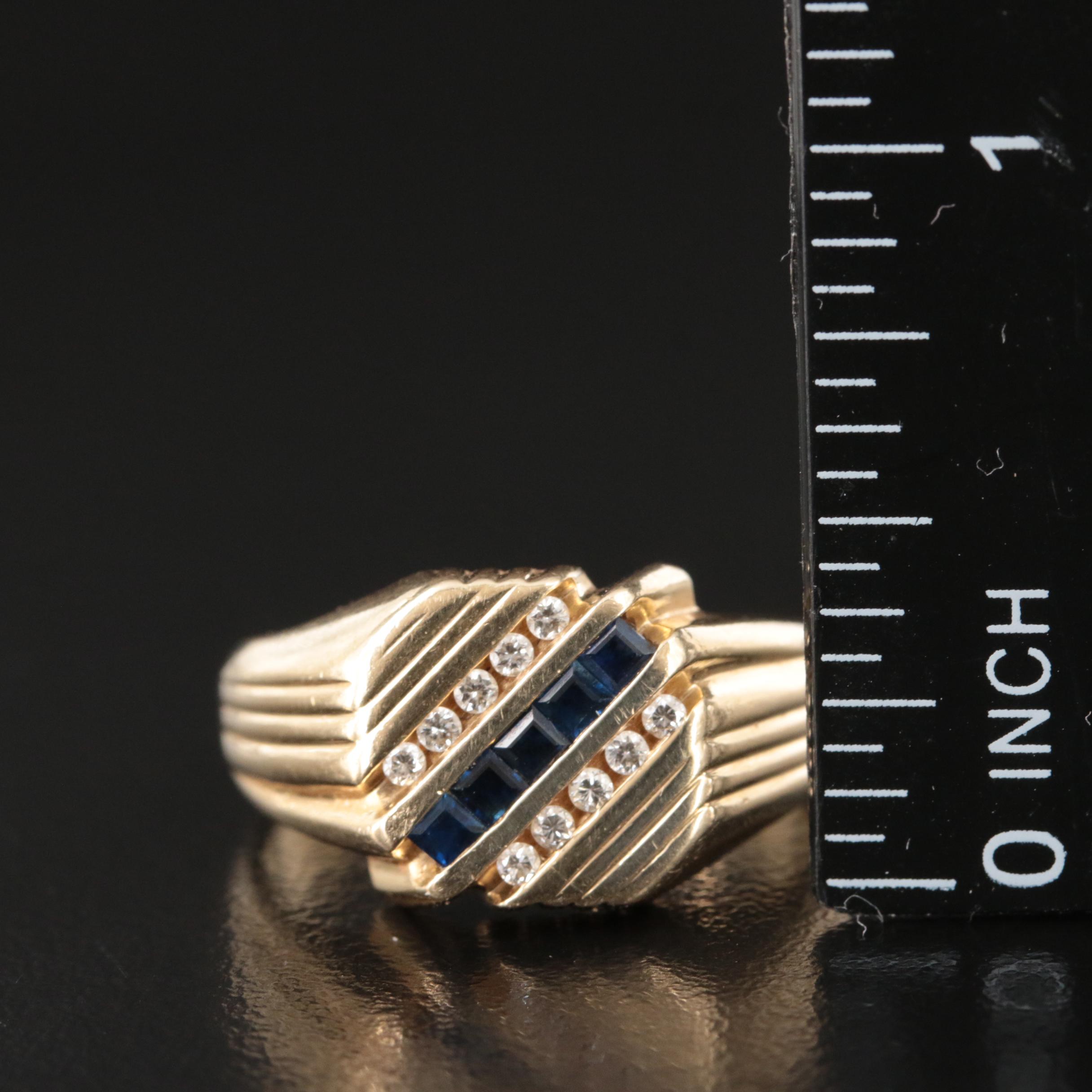 14K Sapphire and Diamond Ring