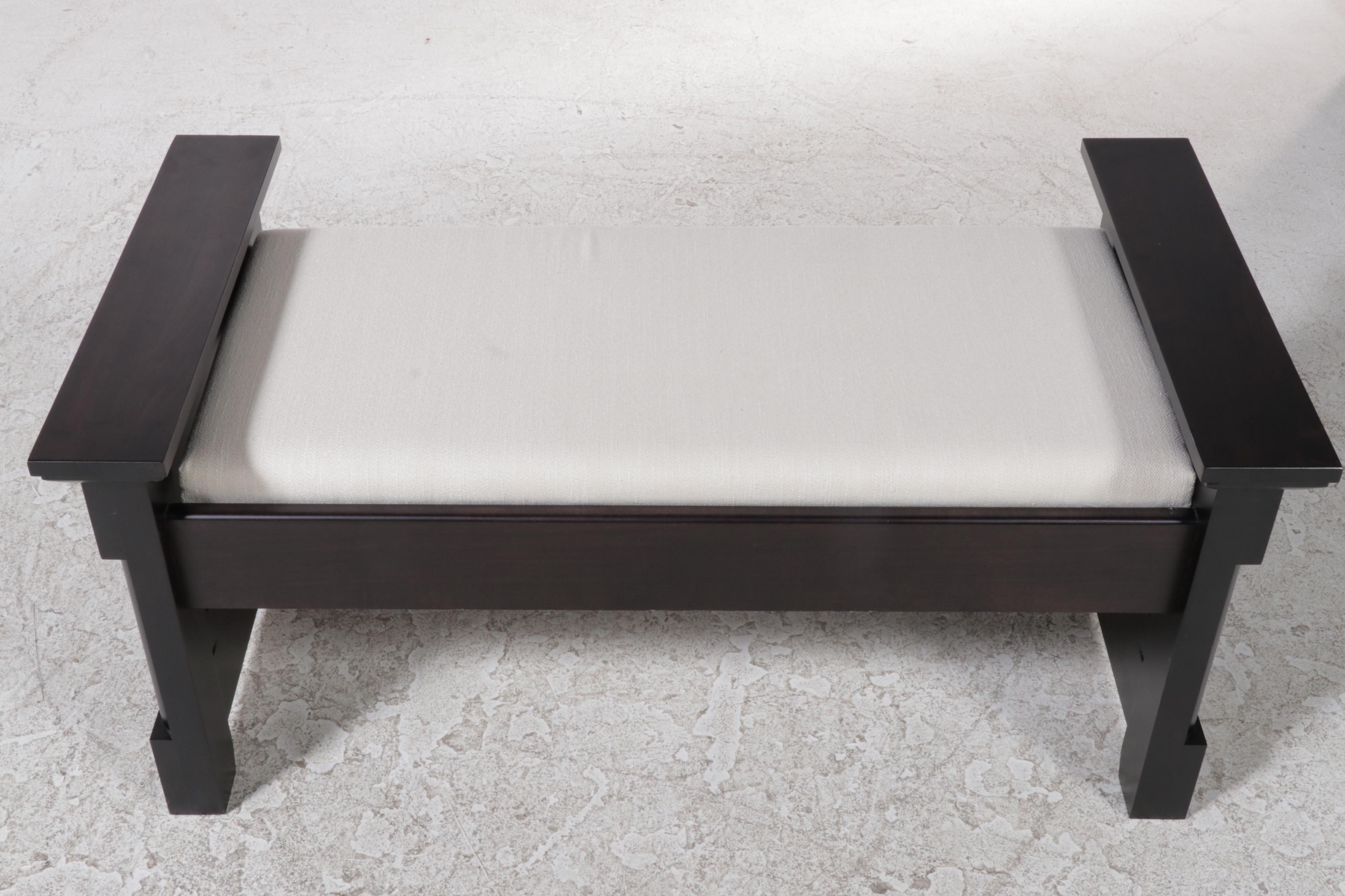 Miller Bedrooms Upholstered Hardwood Bench in Onyx Finish