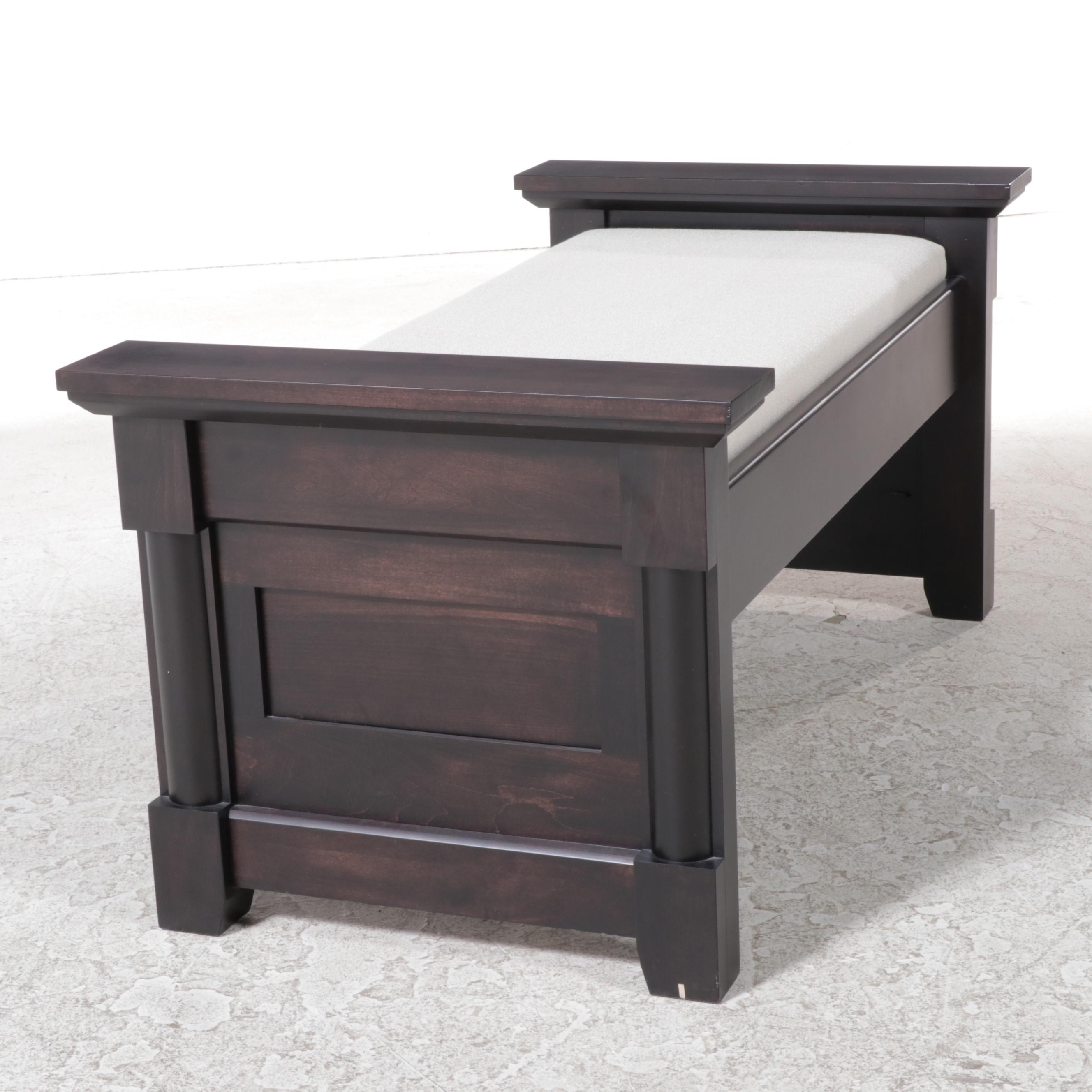Miller Bedrooms Upholstered Hardwood Bench in Onyx Finish