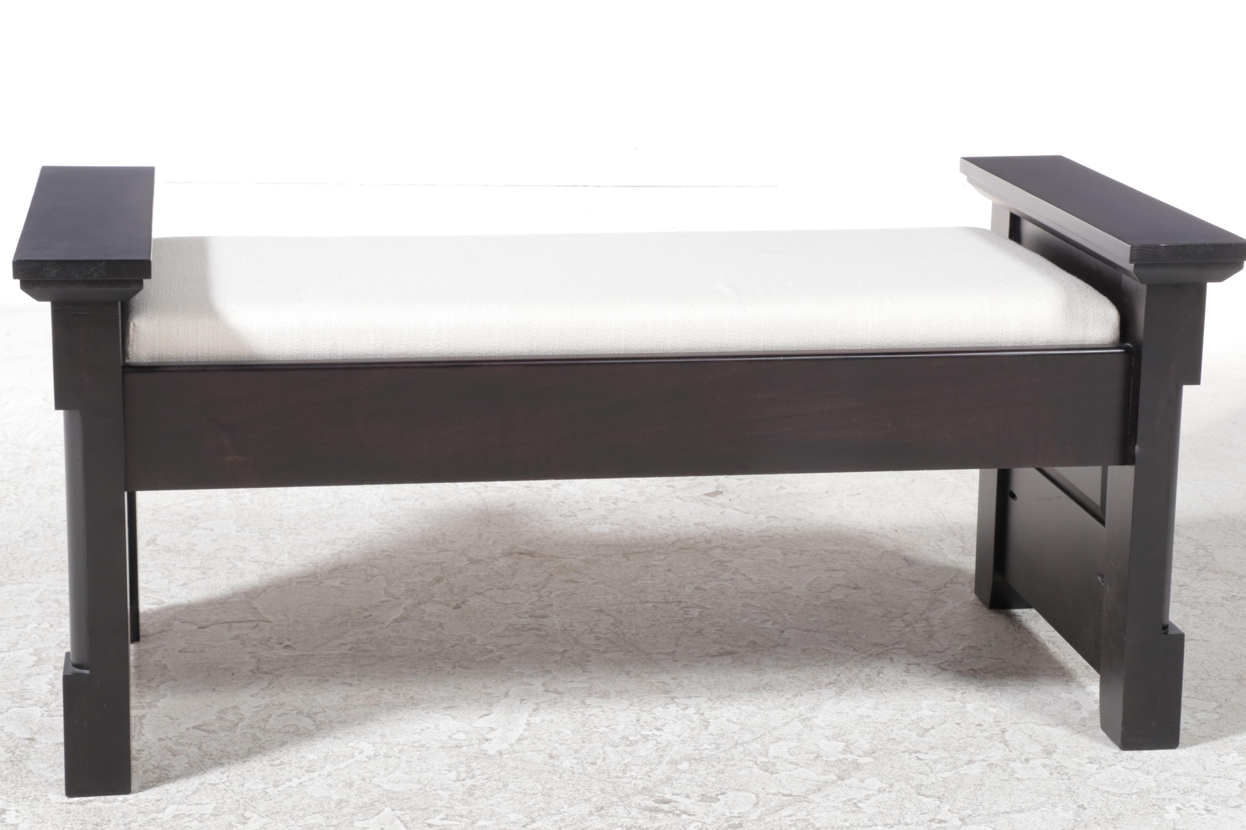 Miller Bedrooms Upholstered Hardwood Bench in Onyx Finish