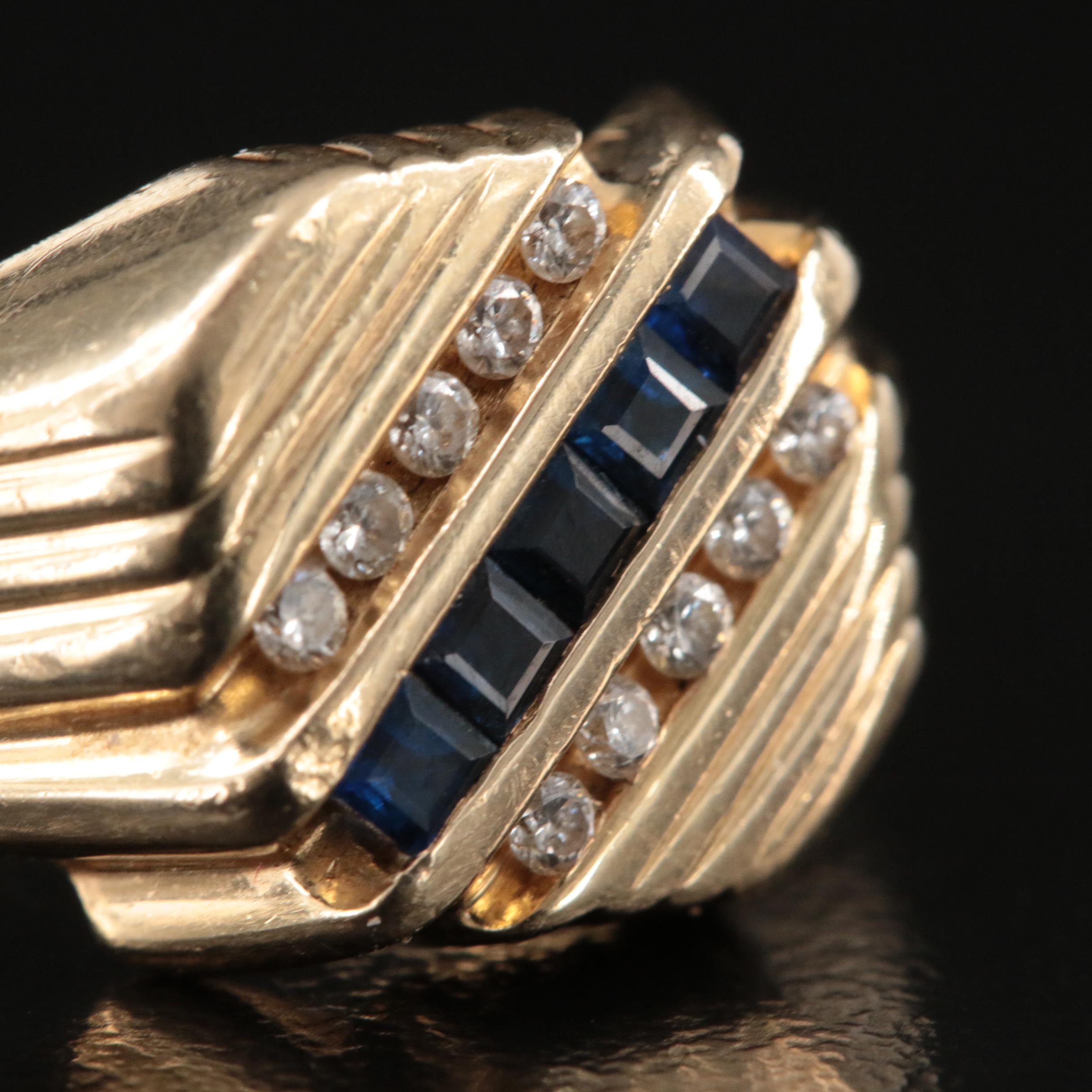 14K Sapphire and Diamond Ring