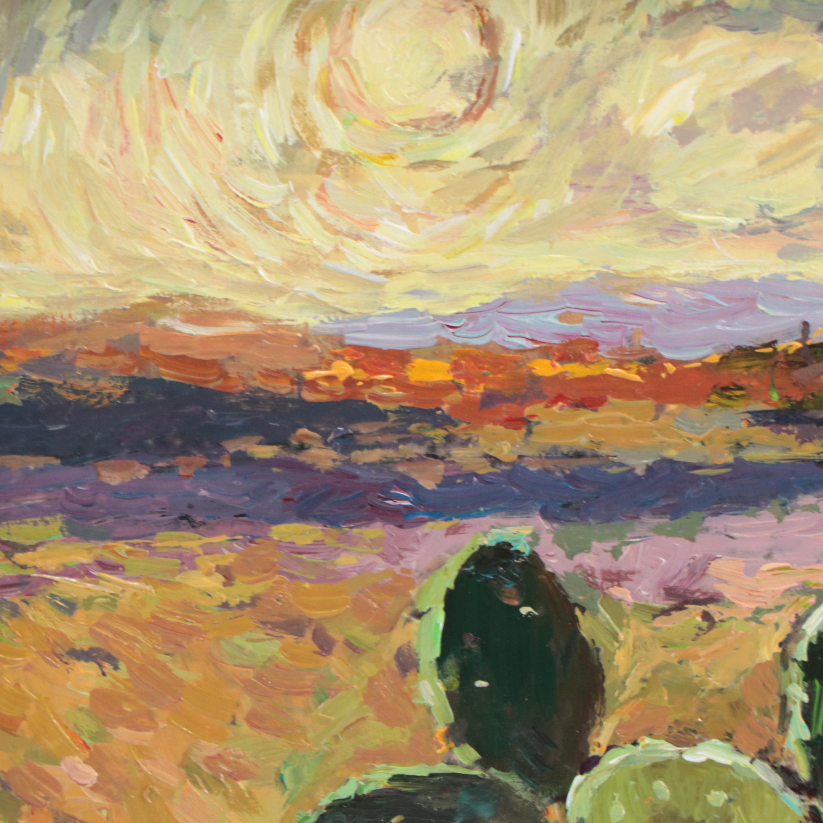 Agnes Rey Oil Painting of Landscape "Under the Desert Sun," 2022