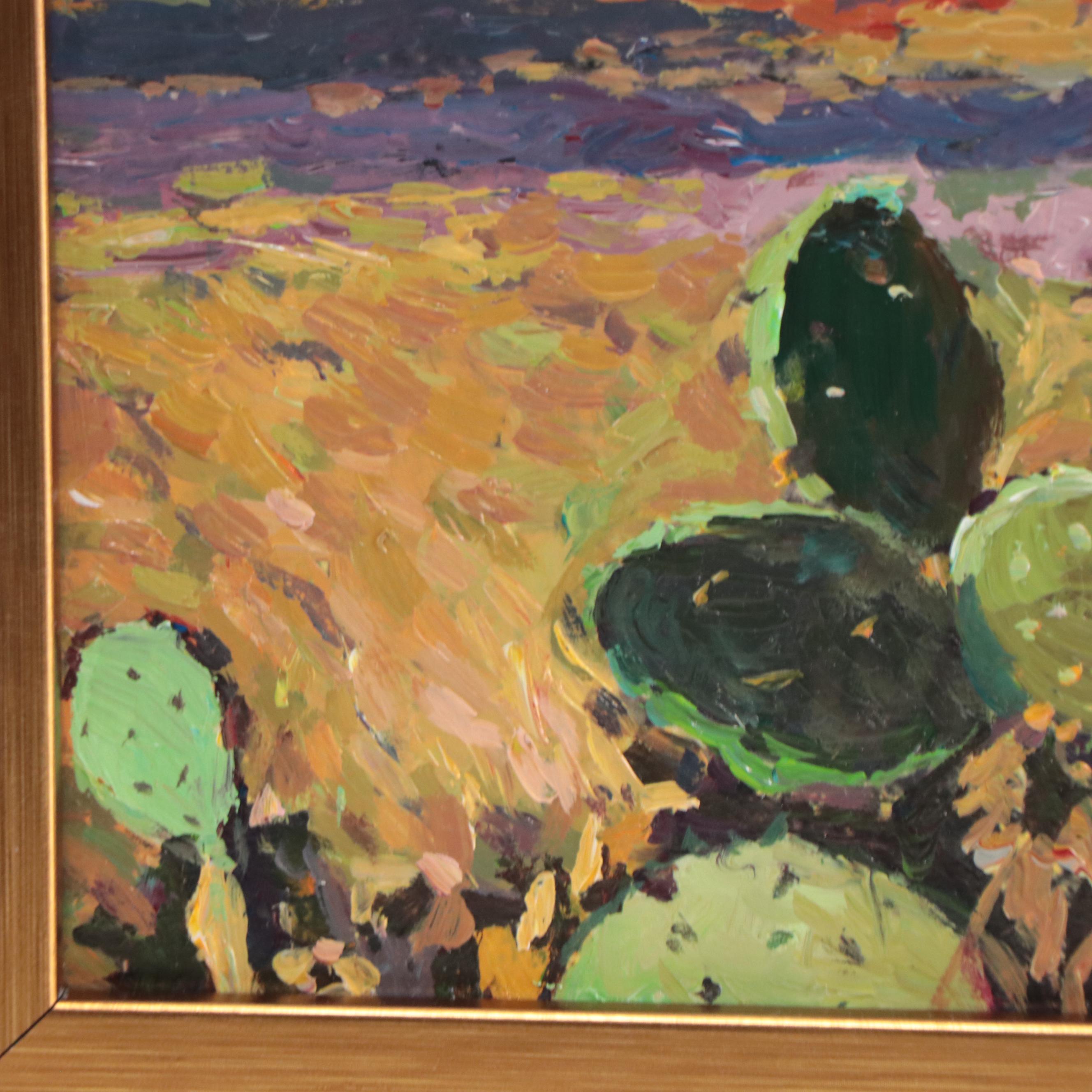 Agnes Rey Oil Painting of Landscape "Under the Desert Sun," 2022