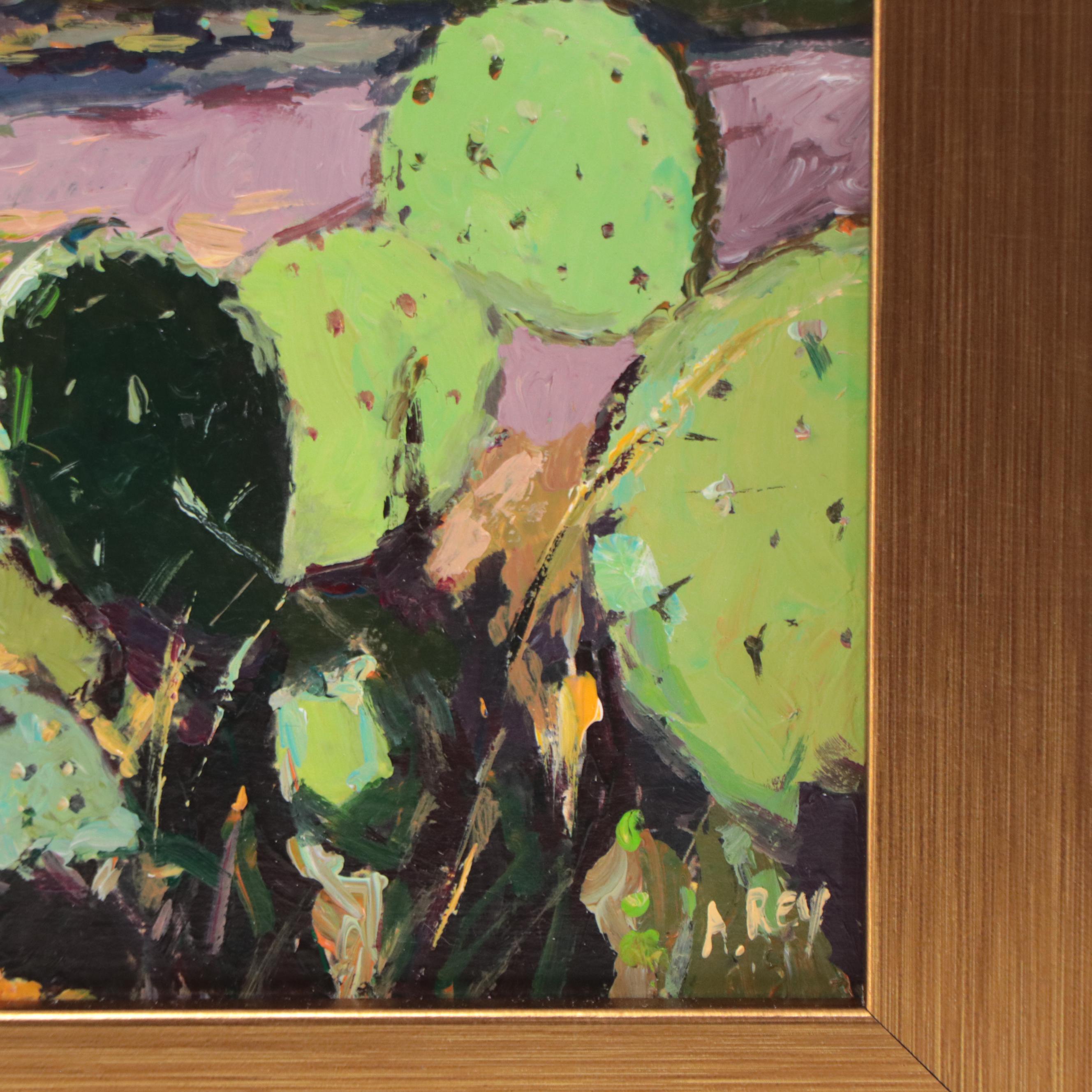 Agnes Rey Oil Painting of Landscape "Under the Desert Sun," 2022