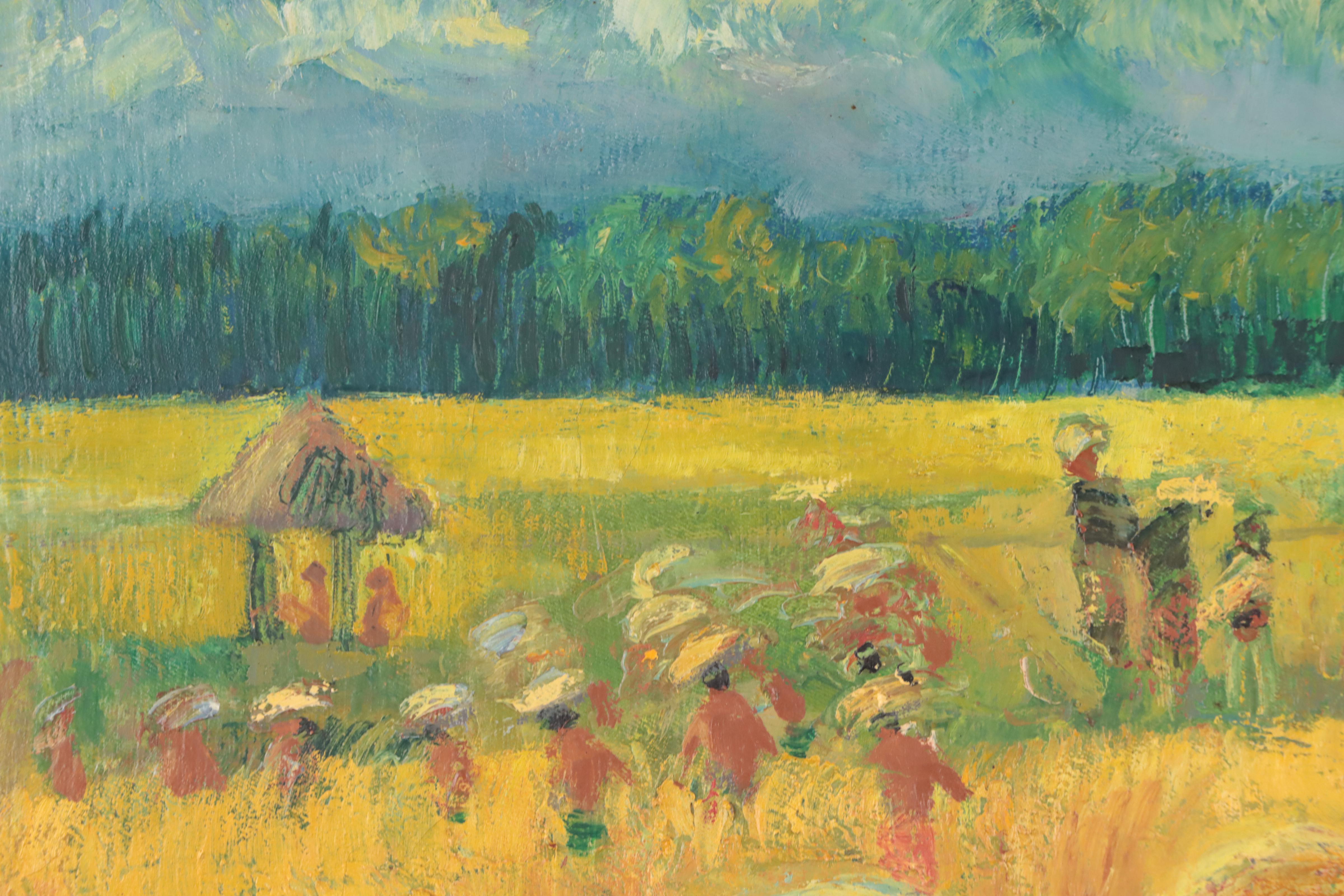 Oil Painting of Rice Harvest, 1960