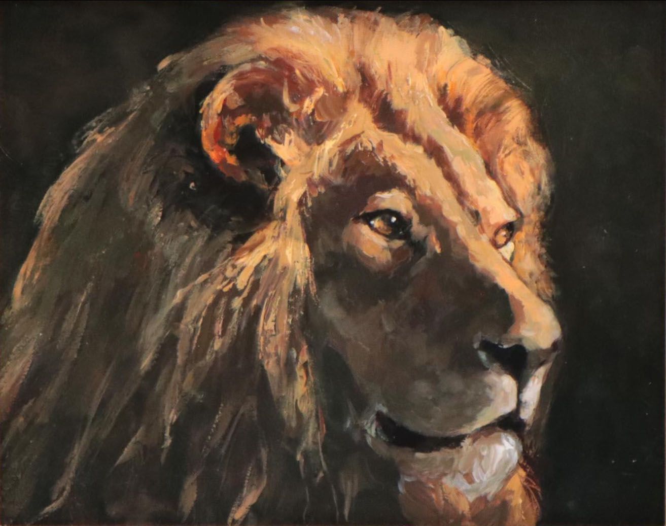 Oil Painting of Lion, 1994