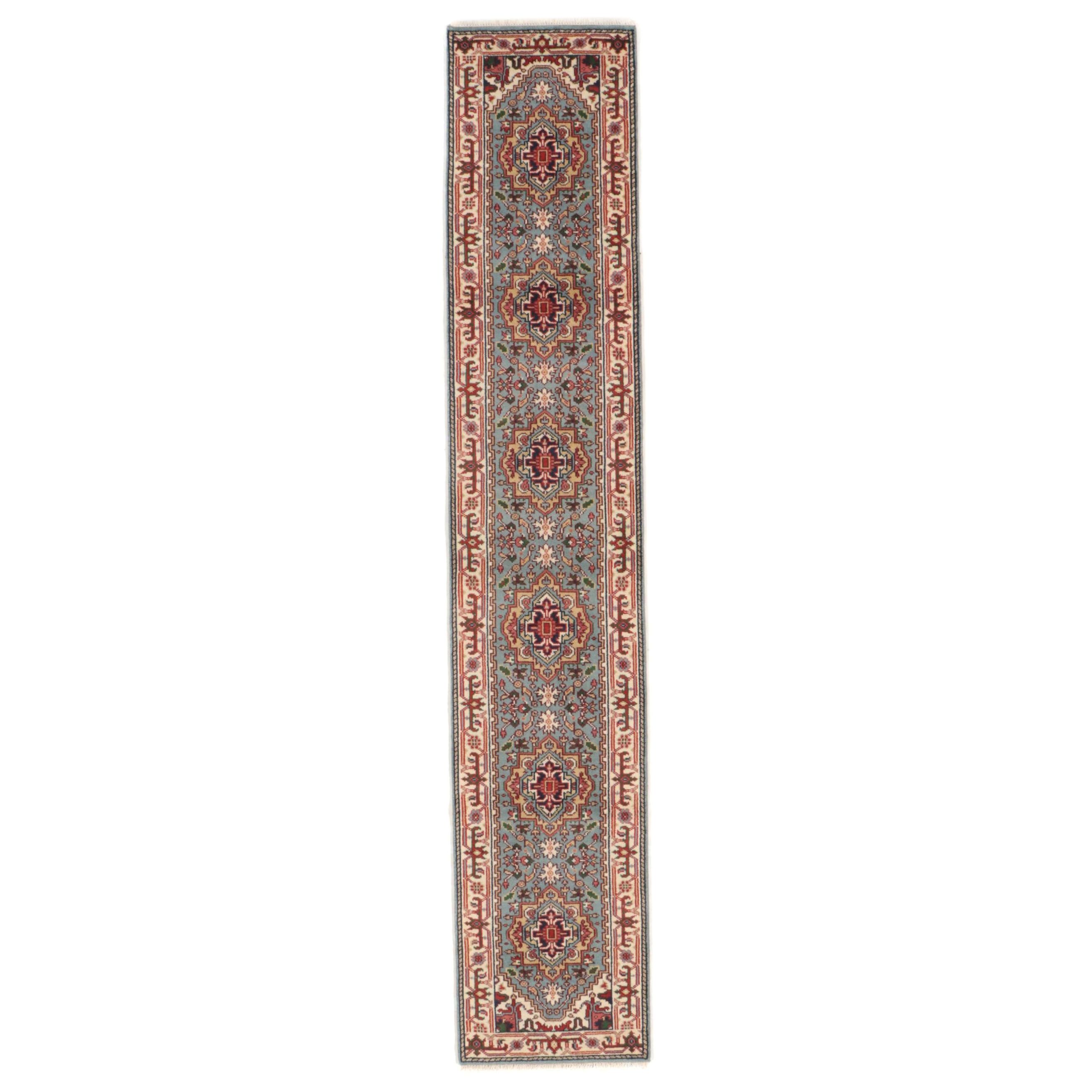 2'7 x 14'5 Hand-Knotted Indo-Persian Heriz Serapi Carpet Runner
