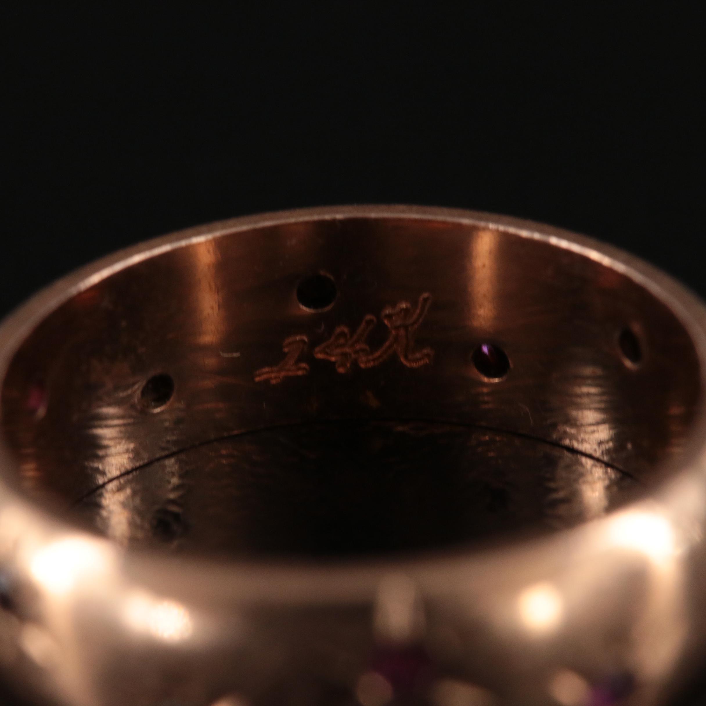 Victorian 14K Rose Gold Ruby Band