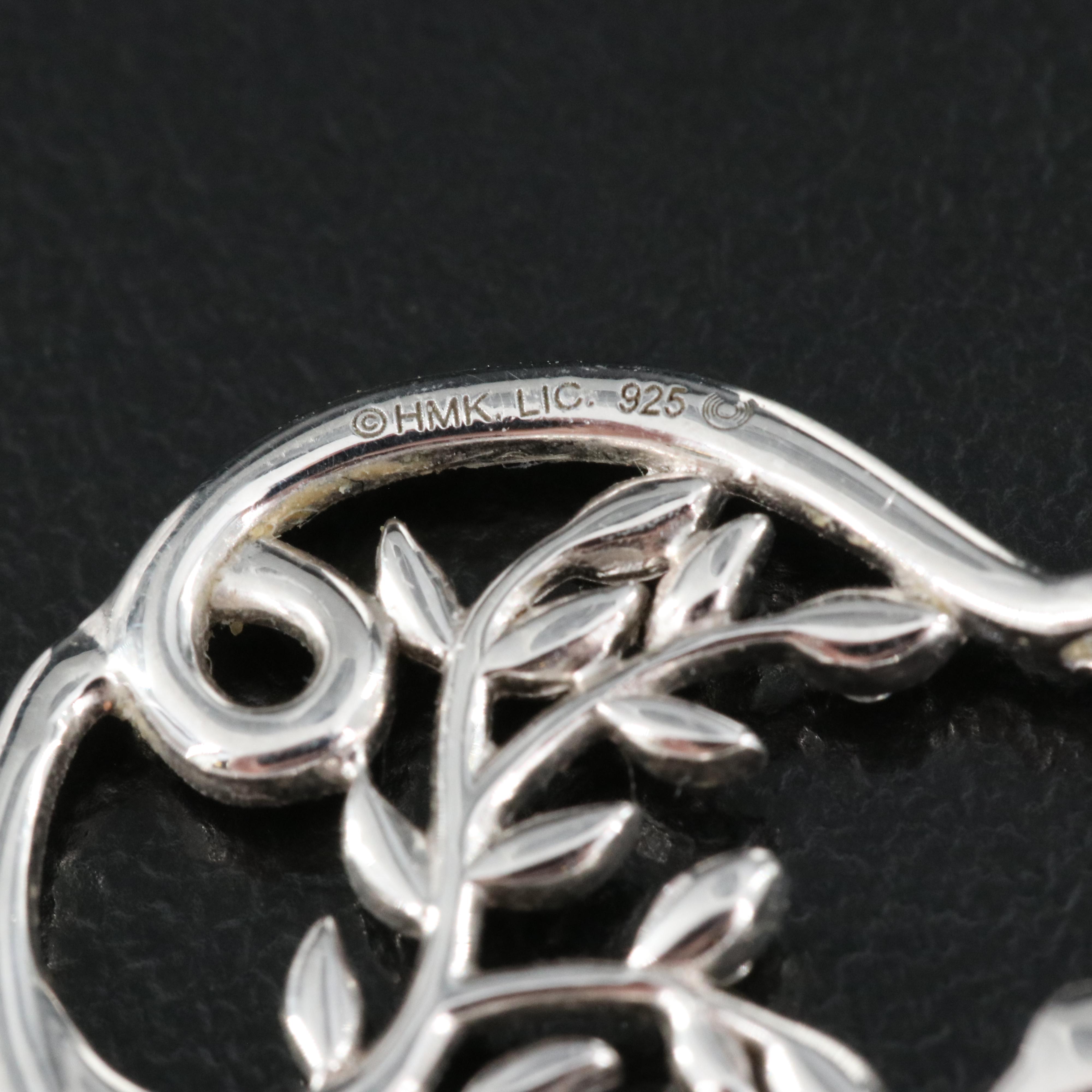 Hallmark Sterling Diamond Tree Hoop Earrings