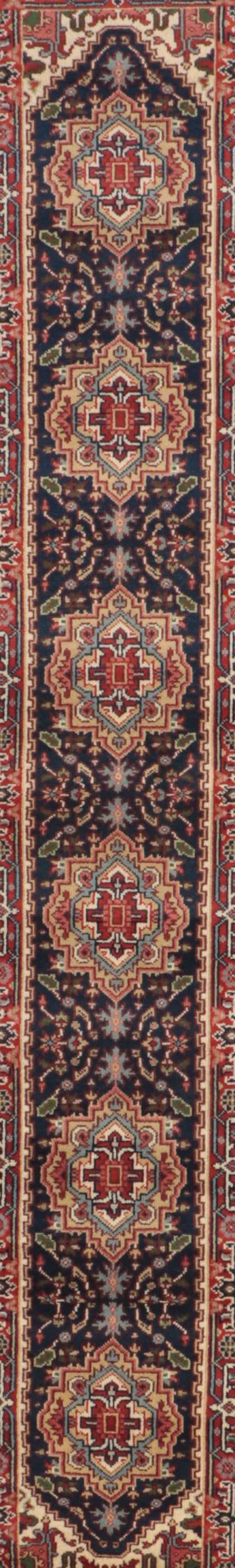 2'5 x 13'8 Hand-Knotted Indo-Persian Heriz Serpai Carpet Runner