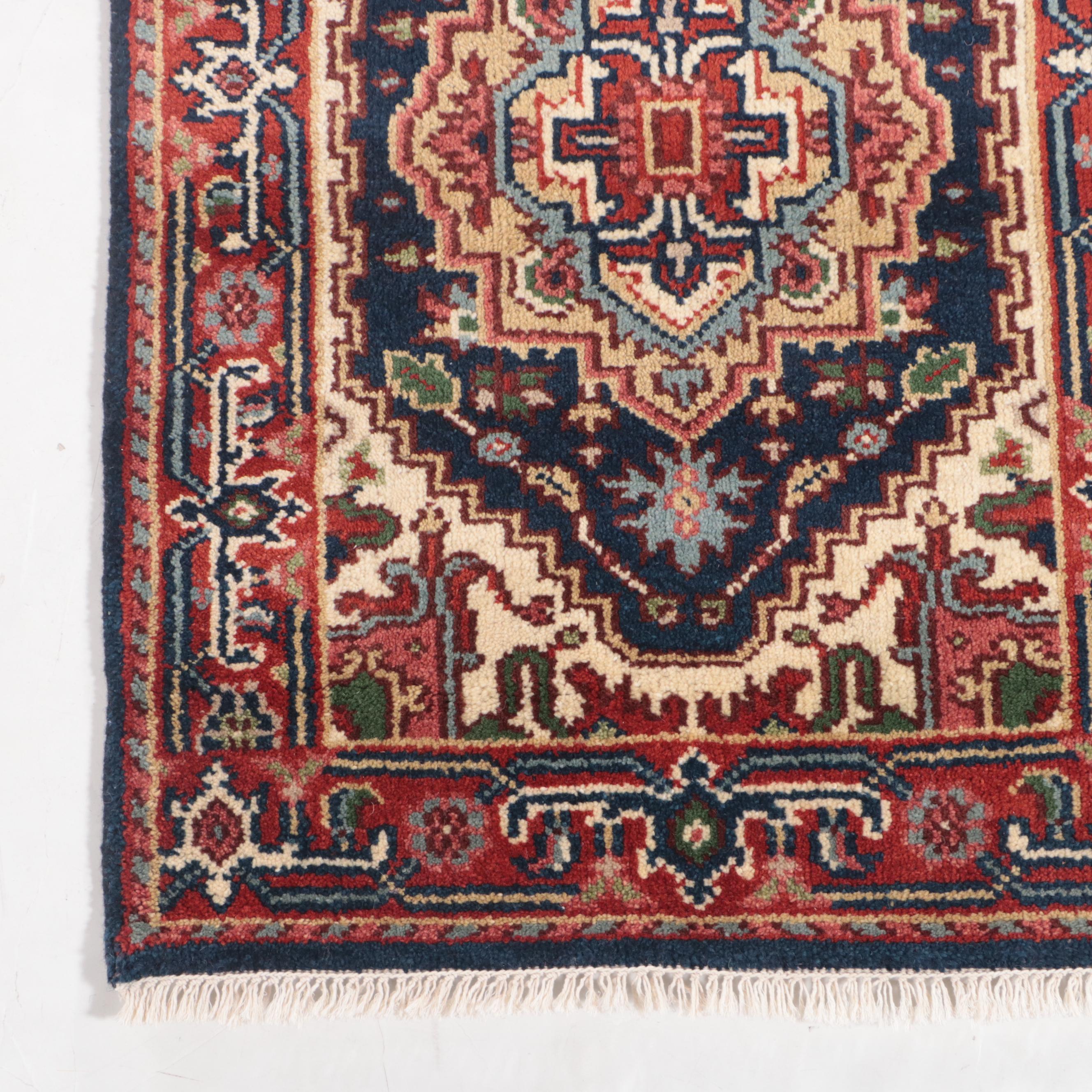 2'5 x 13'8 Hand-Knotted Indo-Persian Heriz Serpai Carpet Runner