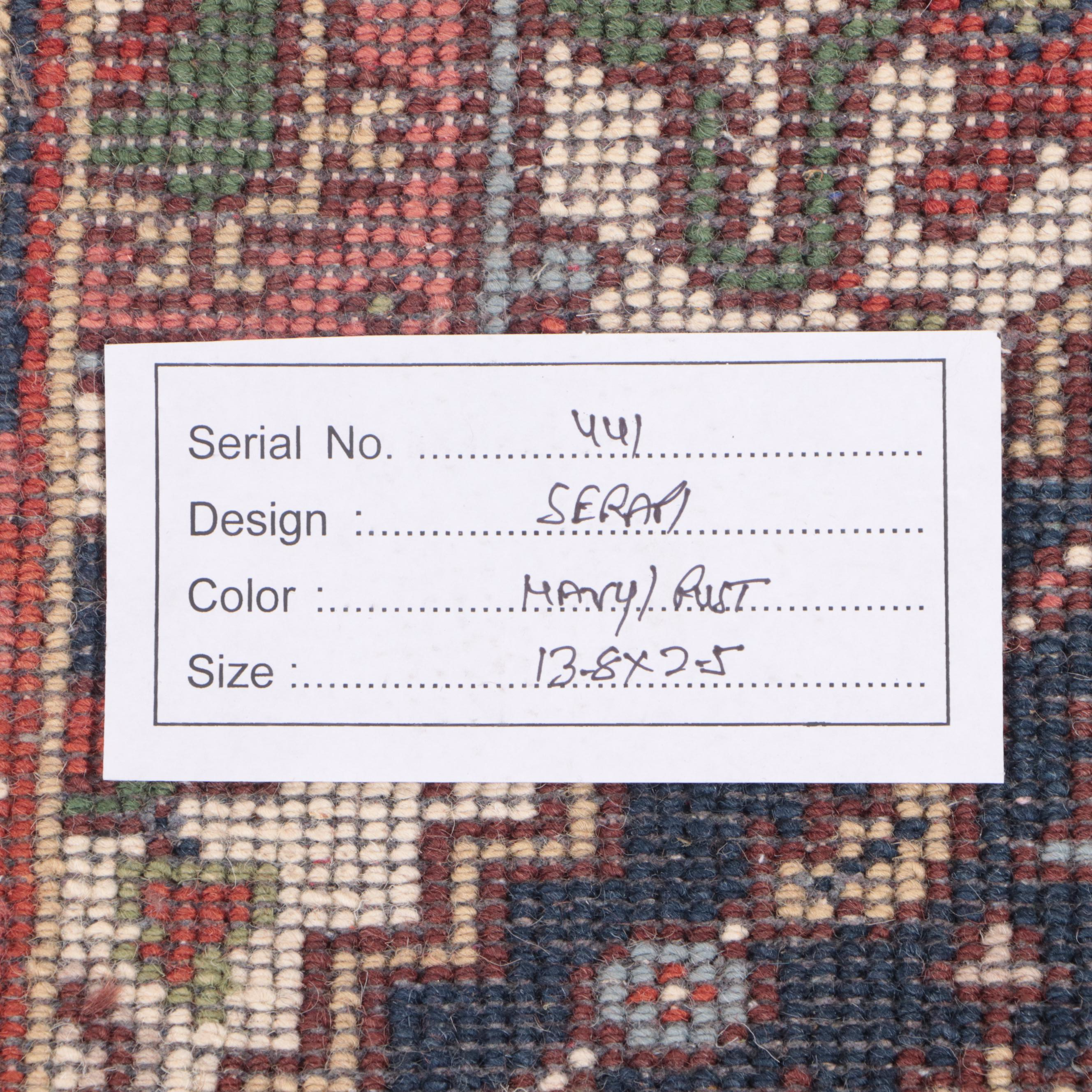 2'5 x 13'8 Hand-Knotted Indo-Persian Heriz Serpai Carpet Runner