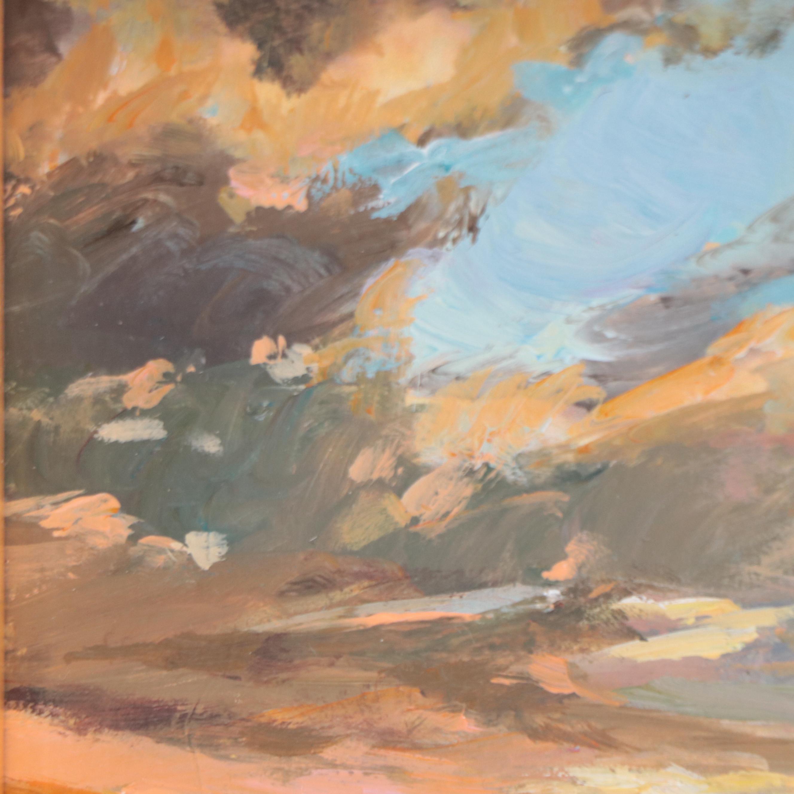 Agnes Rey Oil Painting of Sunset Landscape, 2022