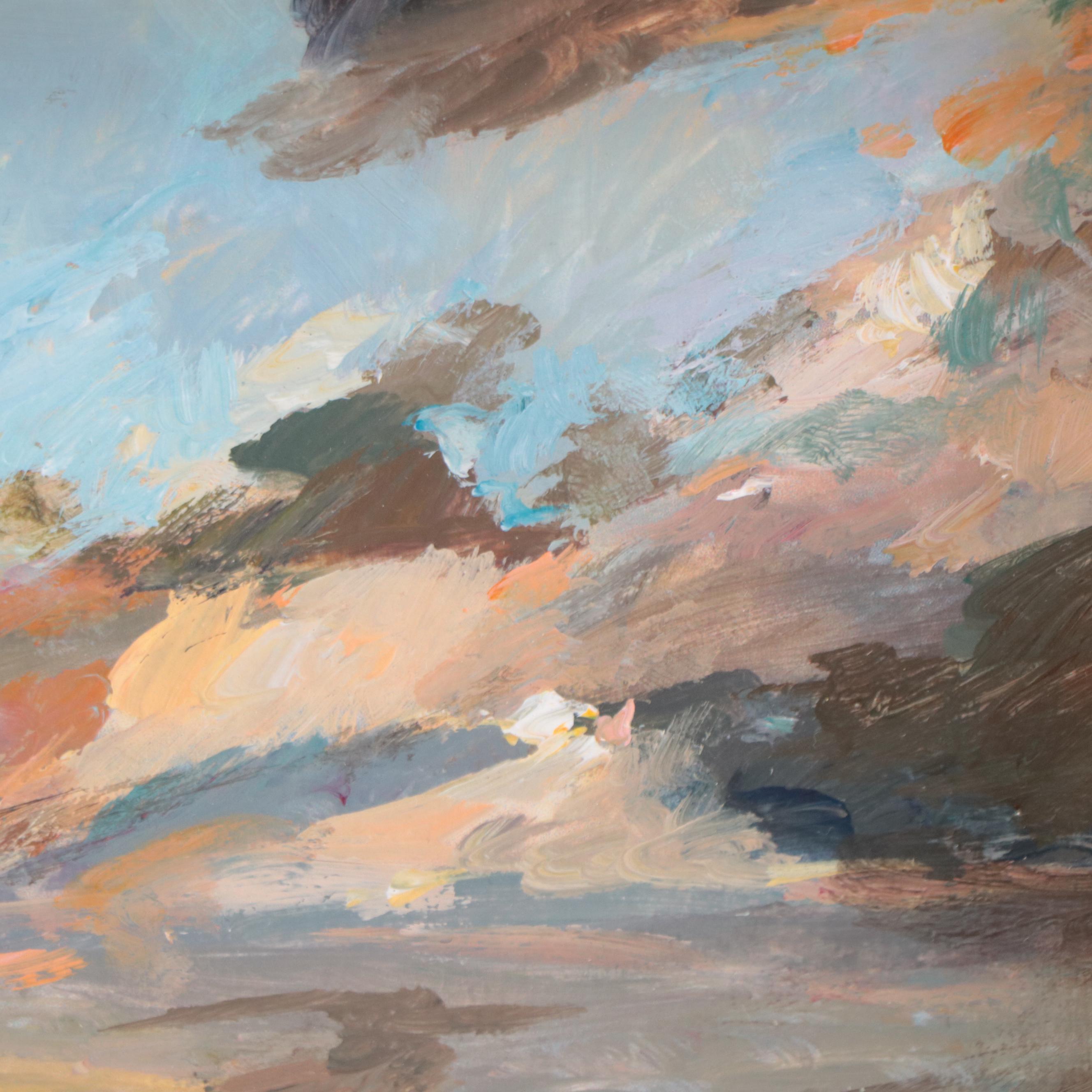 Agnes Rey Oil Painting of Sunset Landscape, 2022