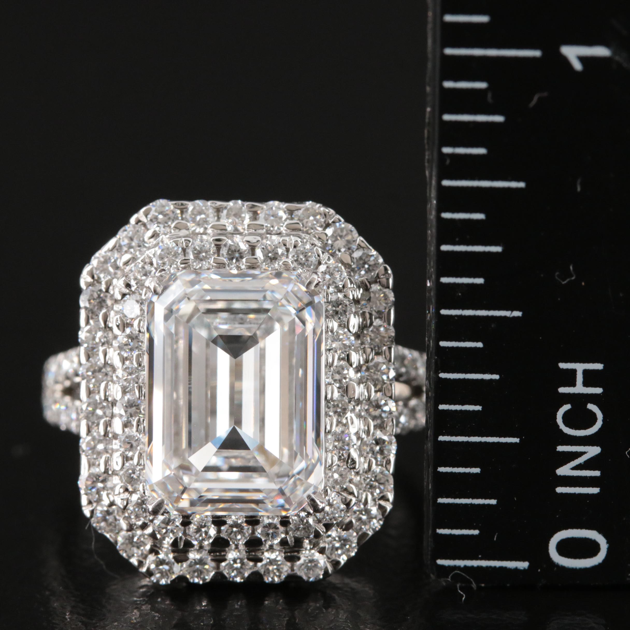 Platinum 6.32 CTW Lab Grown Diamond Ring with IGI Report