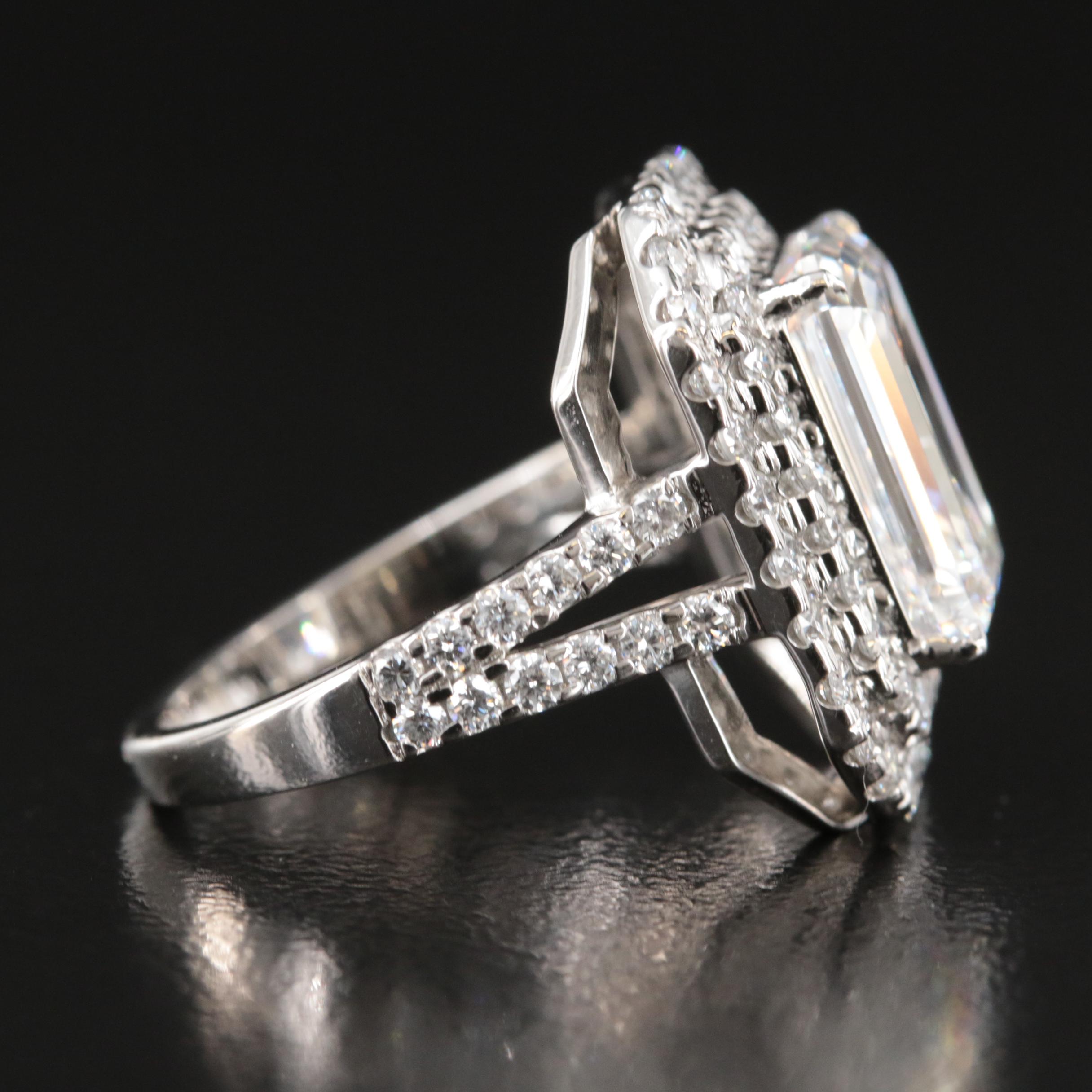 Platinum 6.32 CTW Lab Grown Diamond Ring with IGI Report