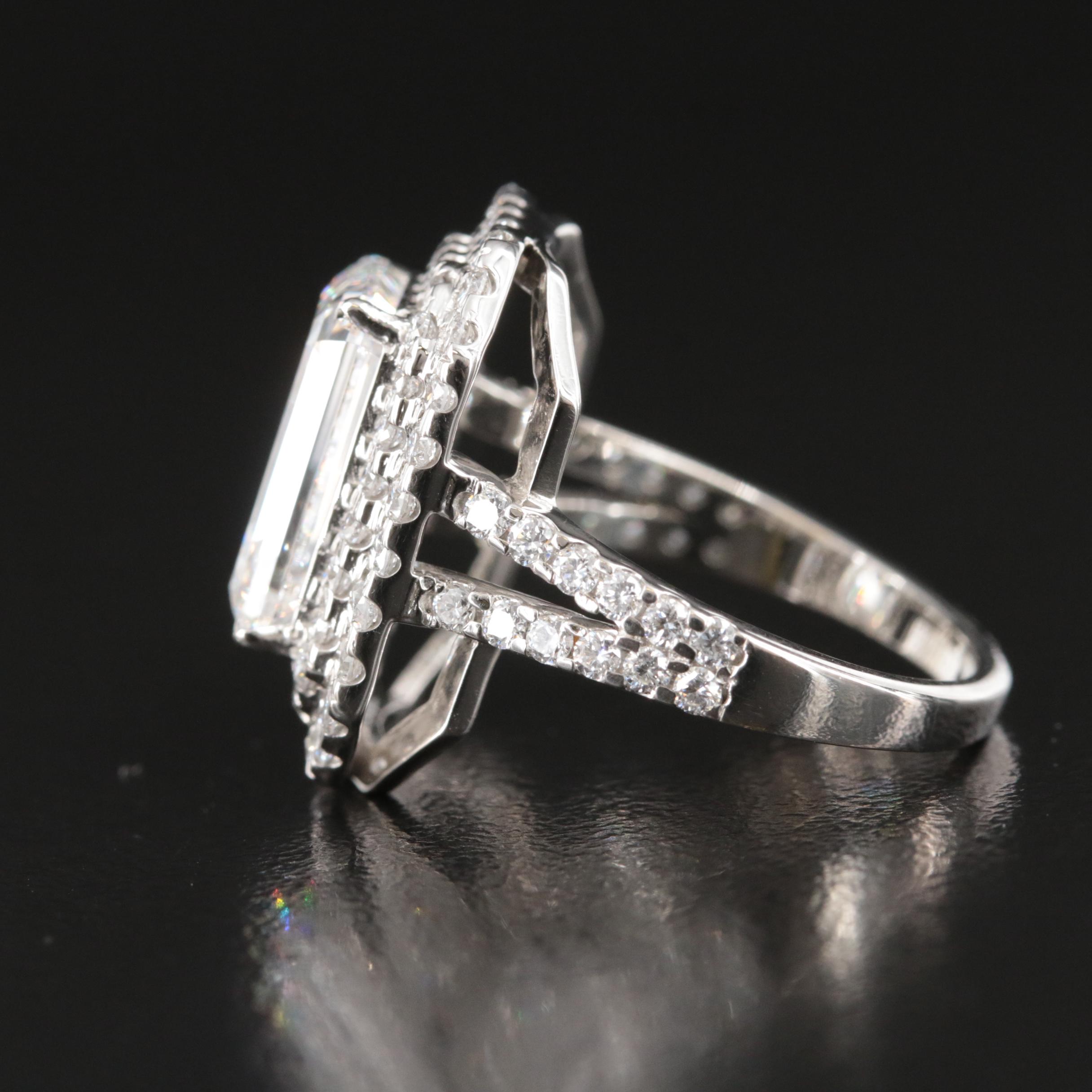 Platinum 6.32 CTW Lab Grown Diamond Ring with IGI Report