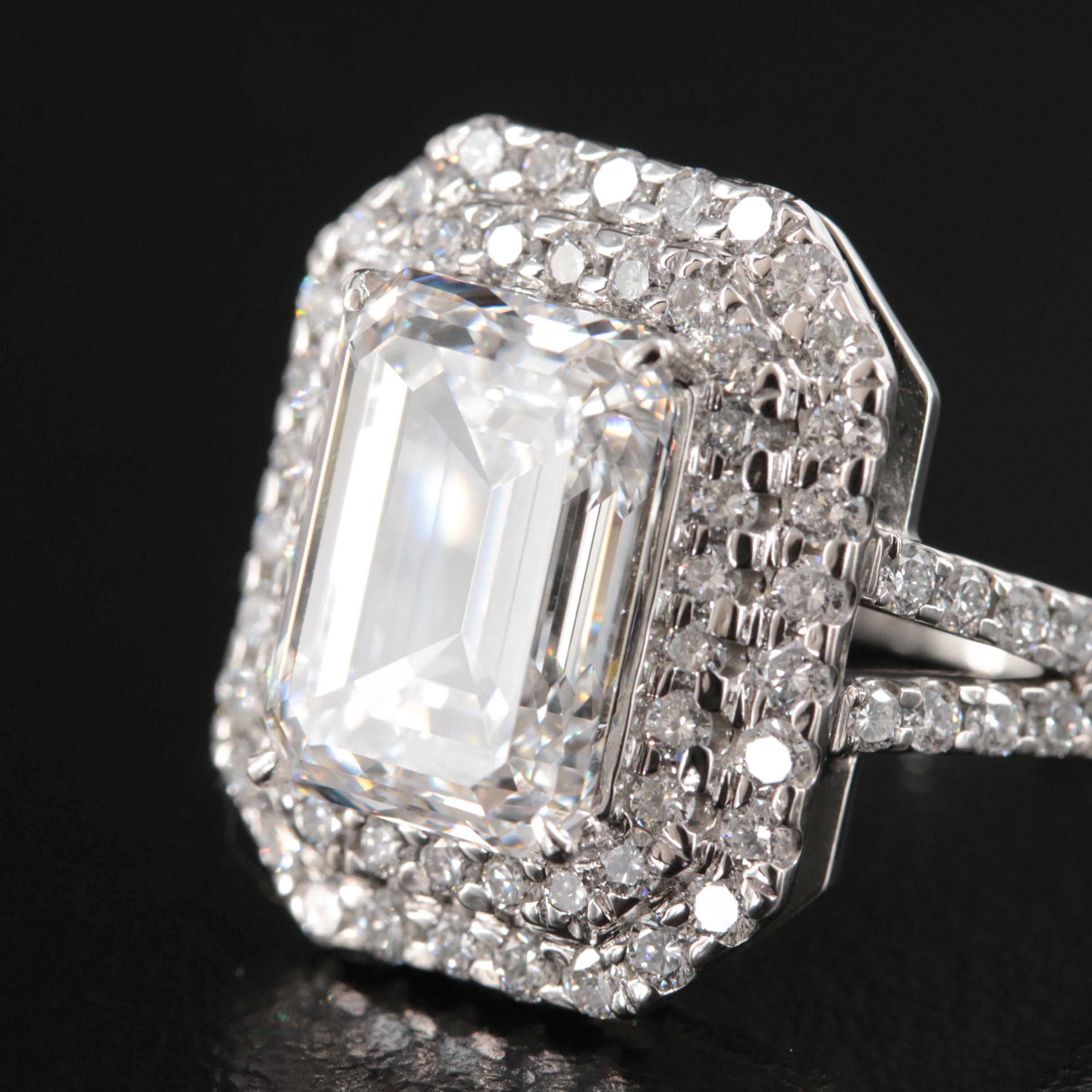 Platinum 6.32 CTW Lab Grown Diamond Ring with IGI Report