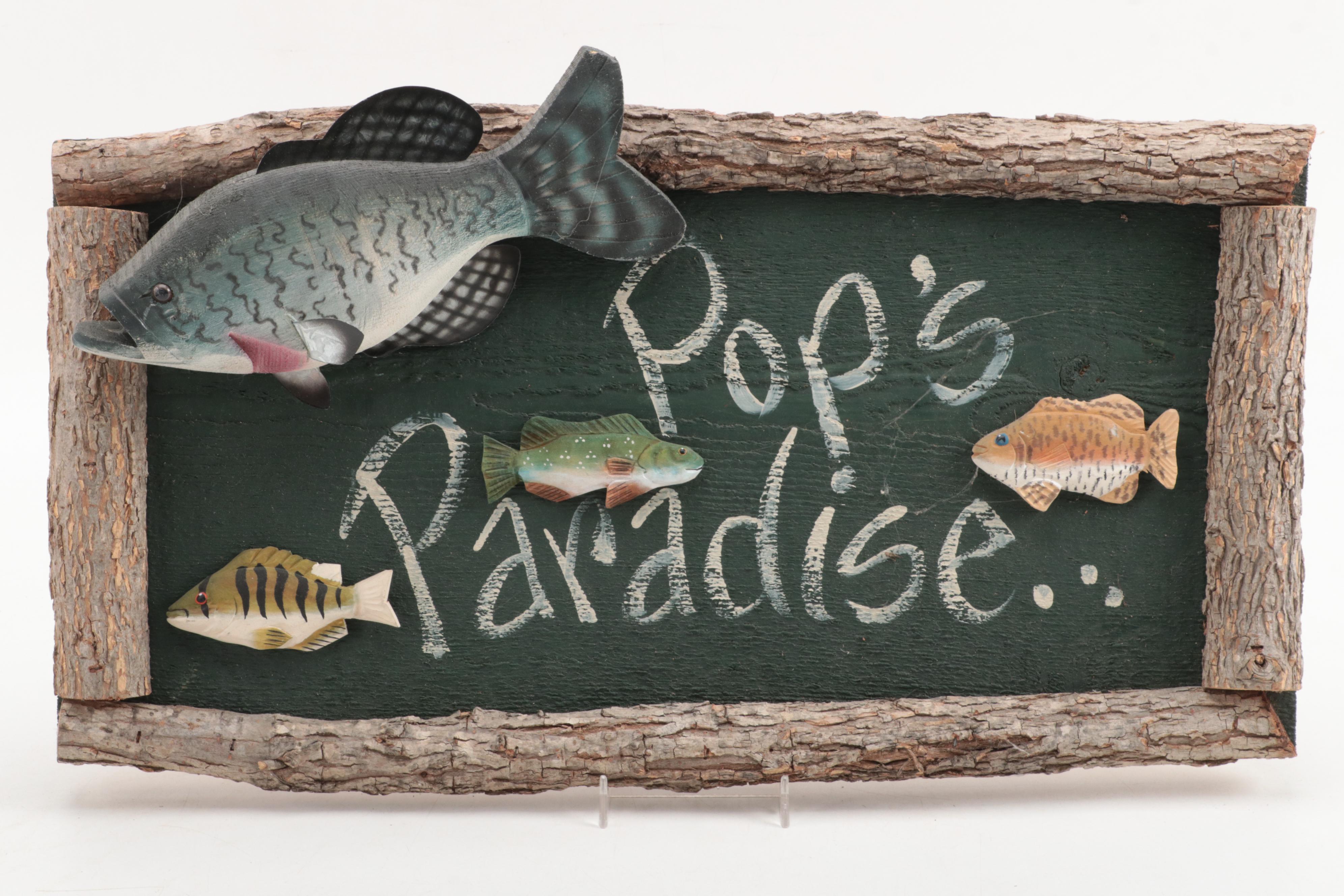 Painted Wooden Fish and More Fishing-Motif Wall Hangings and Décor
