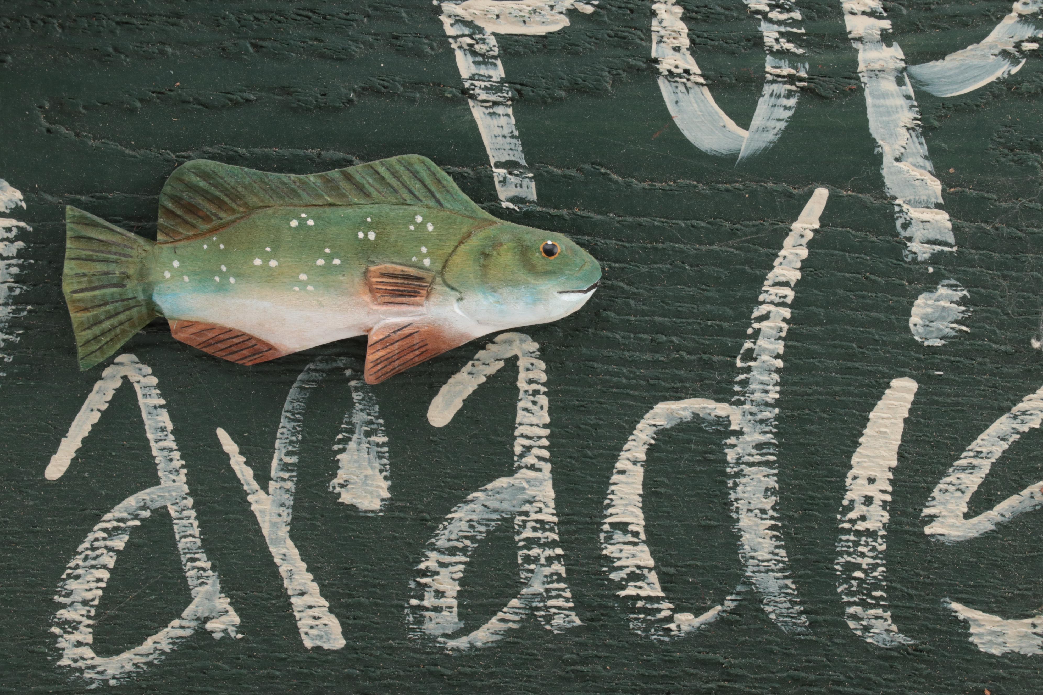 Painted Wooden Fish and More Fishing-Motif Wall Hangings and Décor