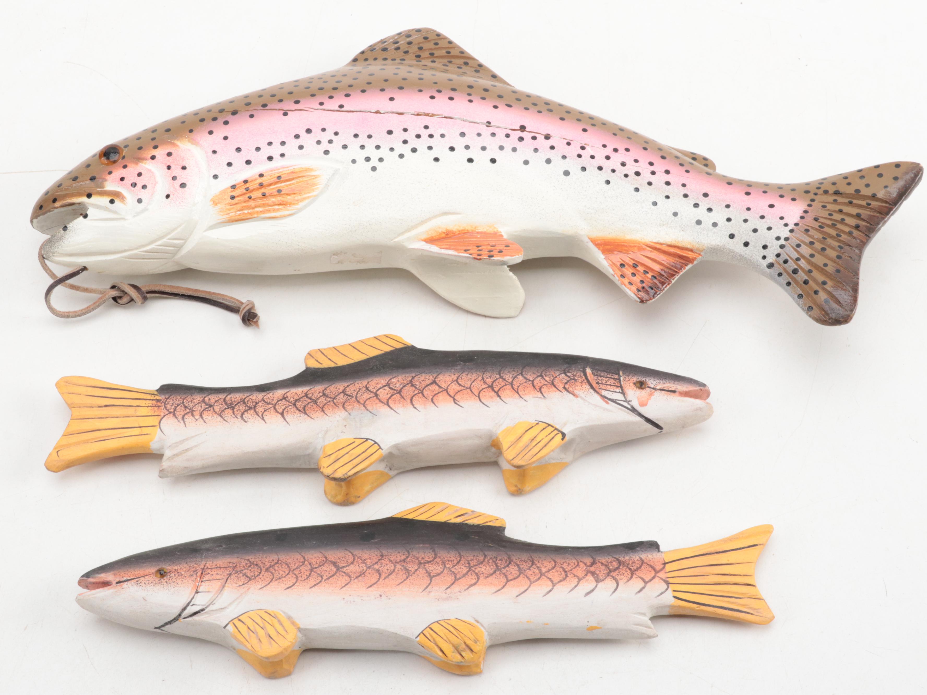 Painted Wooden Fish and More Fishing-Motif Wall Hangings and Décor
