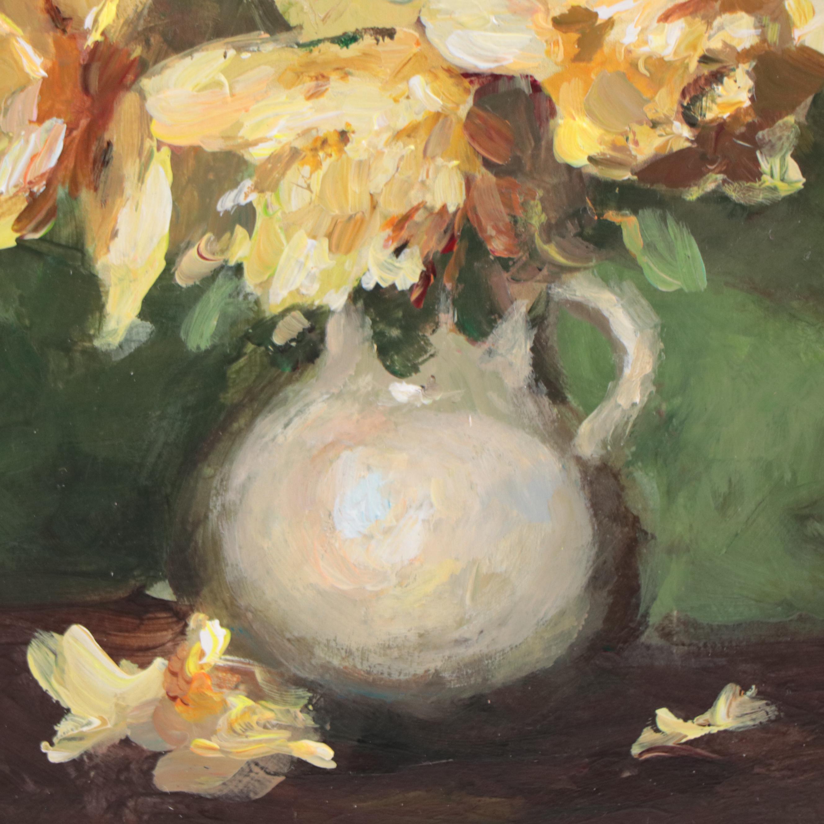 Adam Deda Oil Painting of Floral Still Life "El Amarillo," 2022