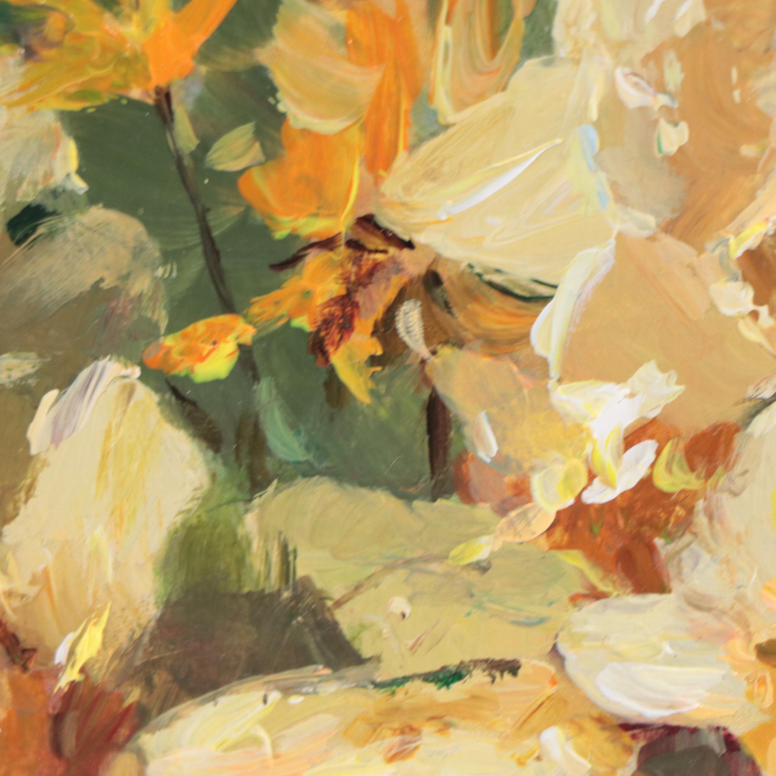 Adam Deda Oil Painting of Floral Still Life "El Amarillo," 2022