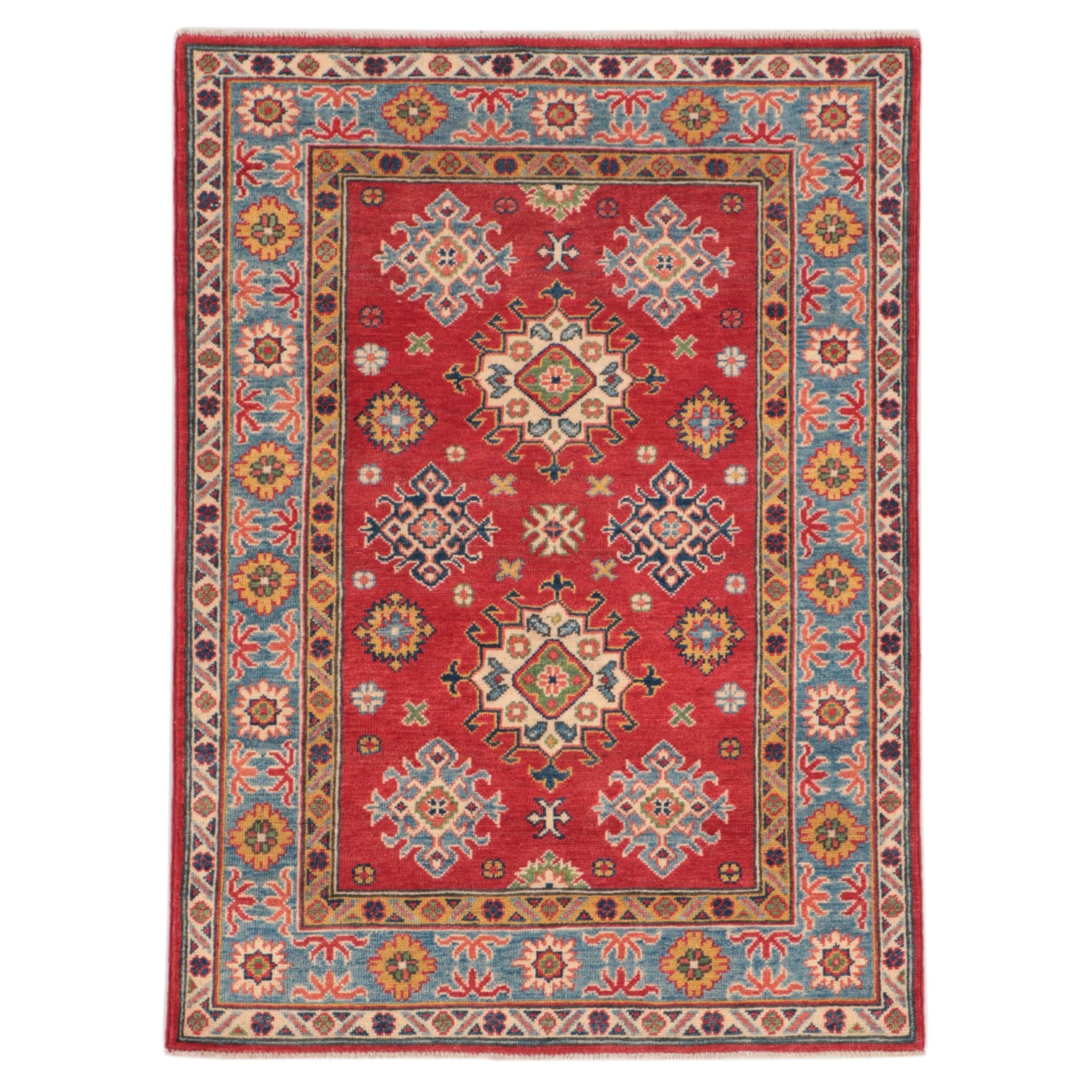 3'5 x 4'7 Hand-Knotted Pakistani Kazak Accent Rug