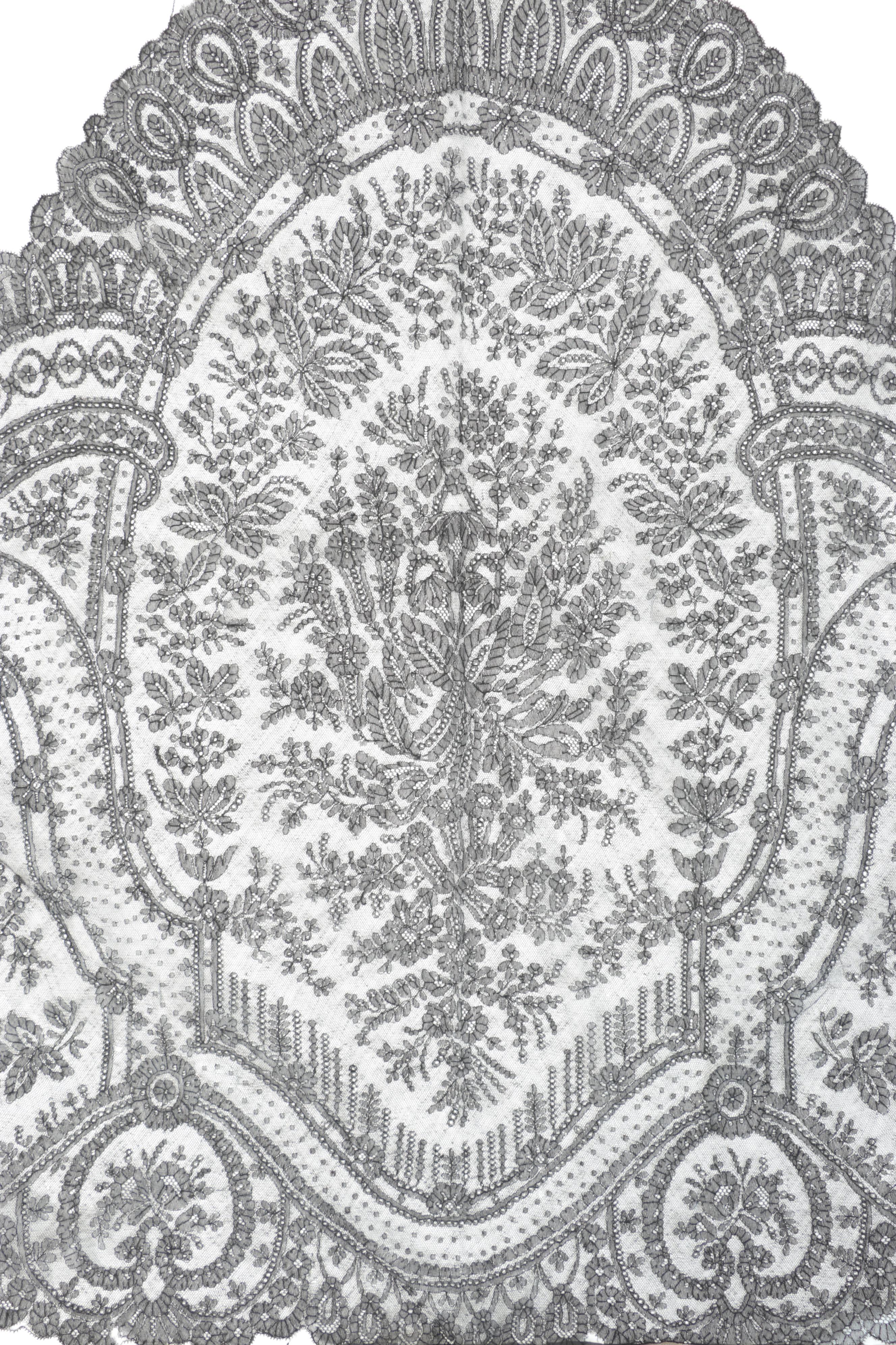 Black and Ecru Crochet and Filet Lace Table Linens, 20th Century