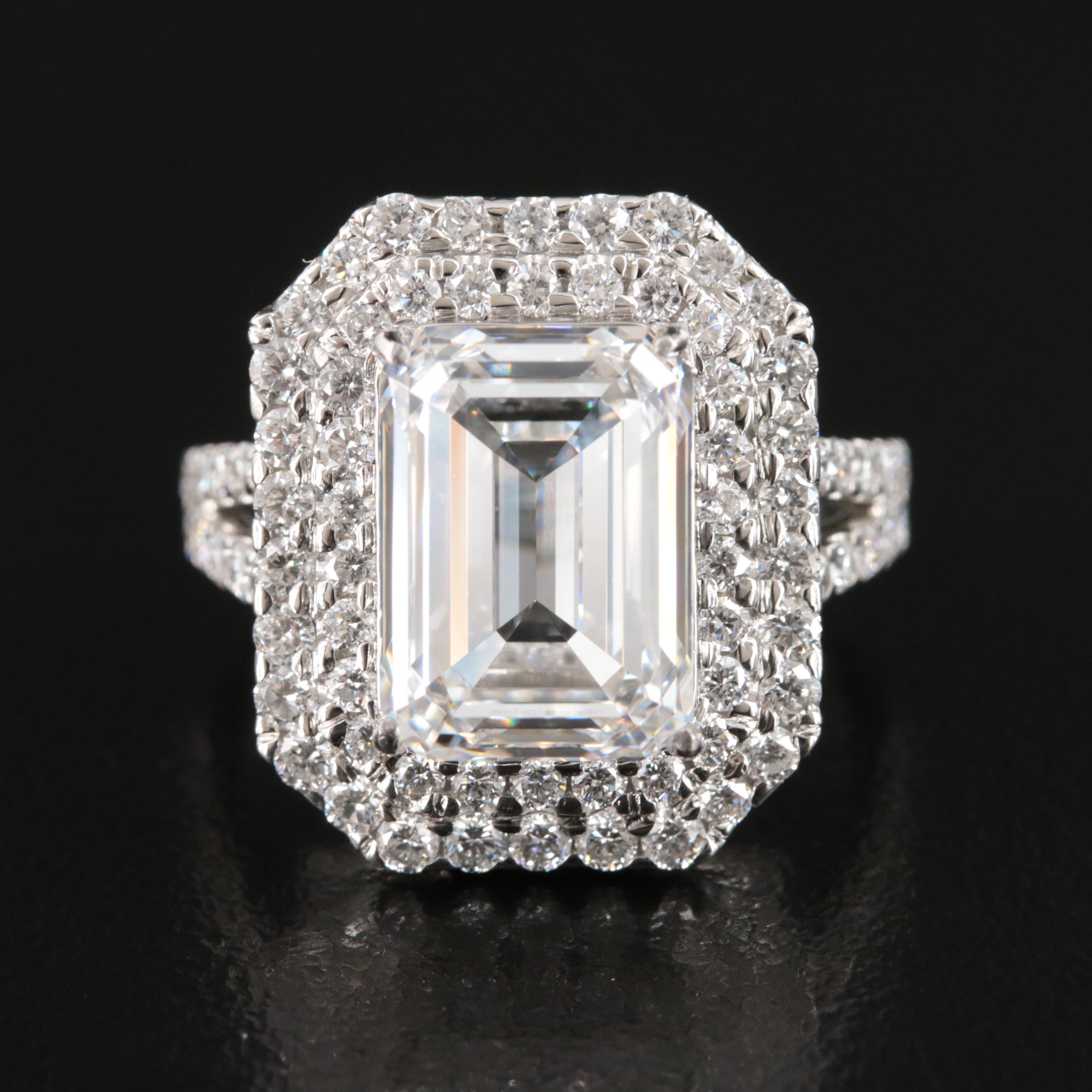 Platinum 6.58 CTW Lab Grown Diamond Ring with IGI Report