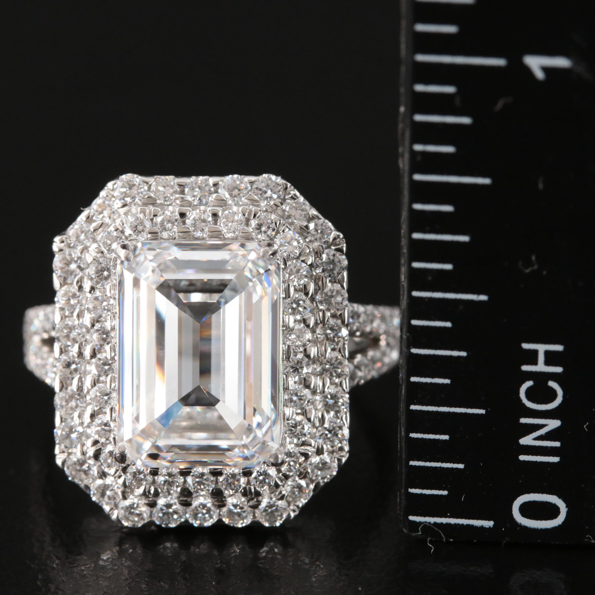 Platinum 6.58 CTW Lab Grown Diamond Ring with IGI Report