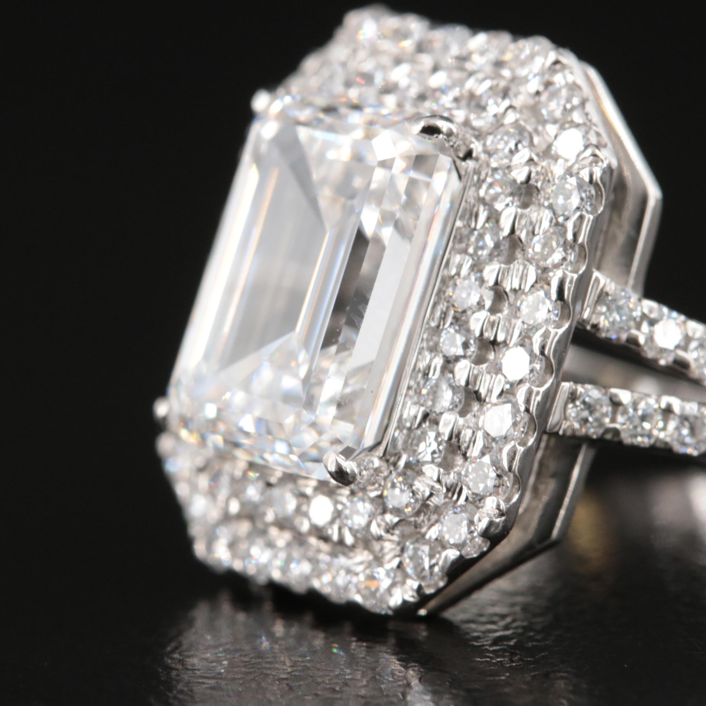 Platinum 6.58 CTW Lab Grown Diamond Ring with IGI Report