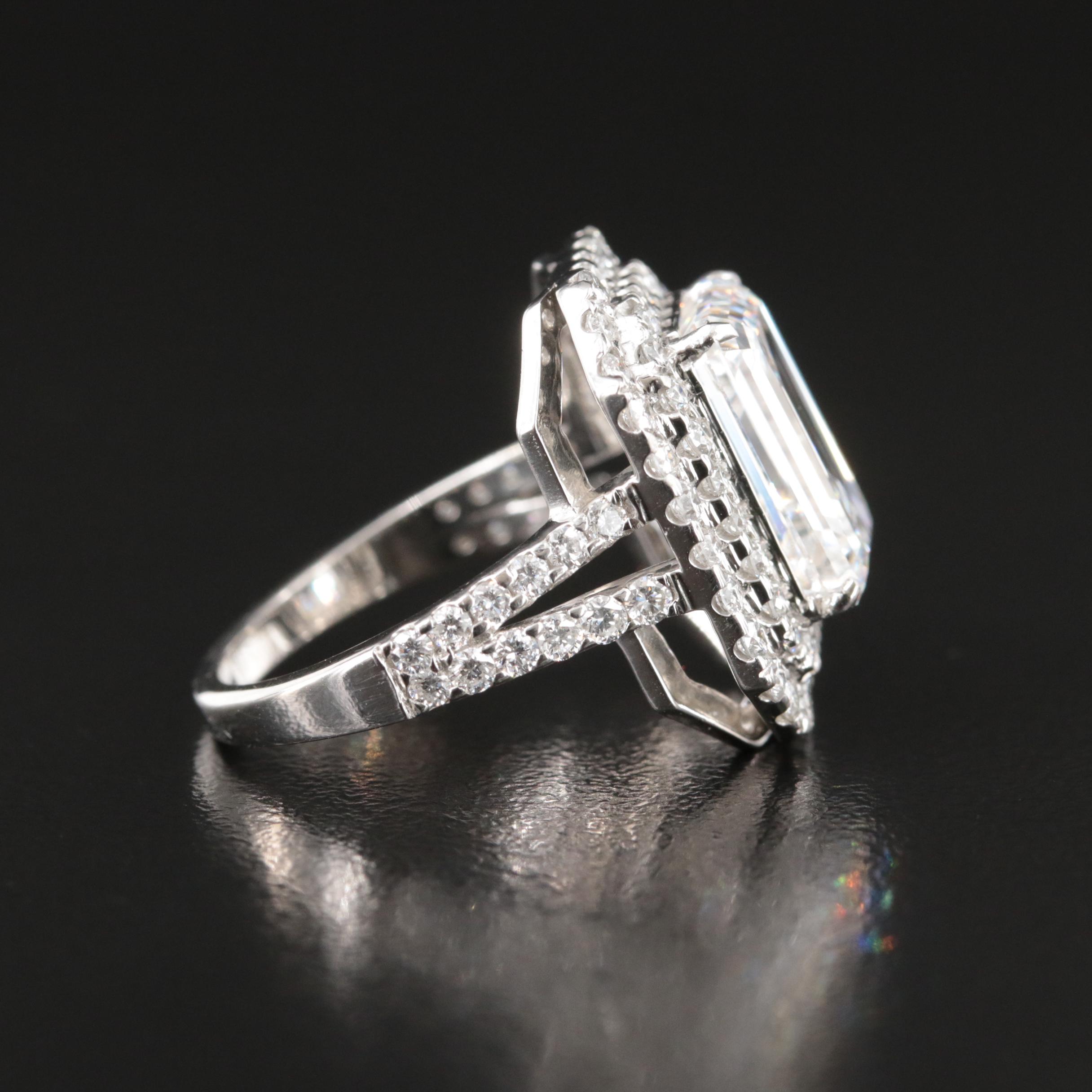 Platinum 6.58 CTW Lab Grown Diamond Ring with IGI Report