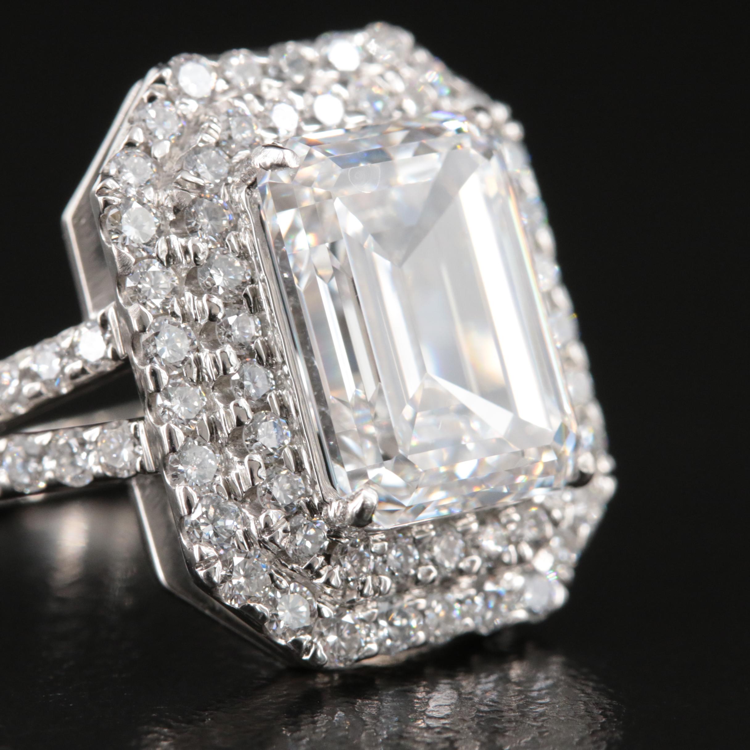 Platinum 6.58 CTW Lab Grown Diamond Ring with IGI Report