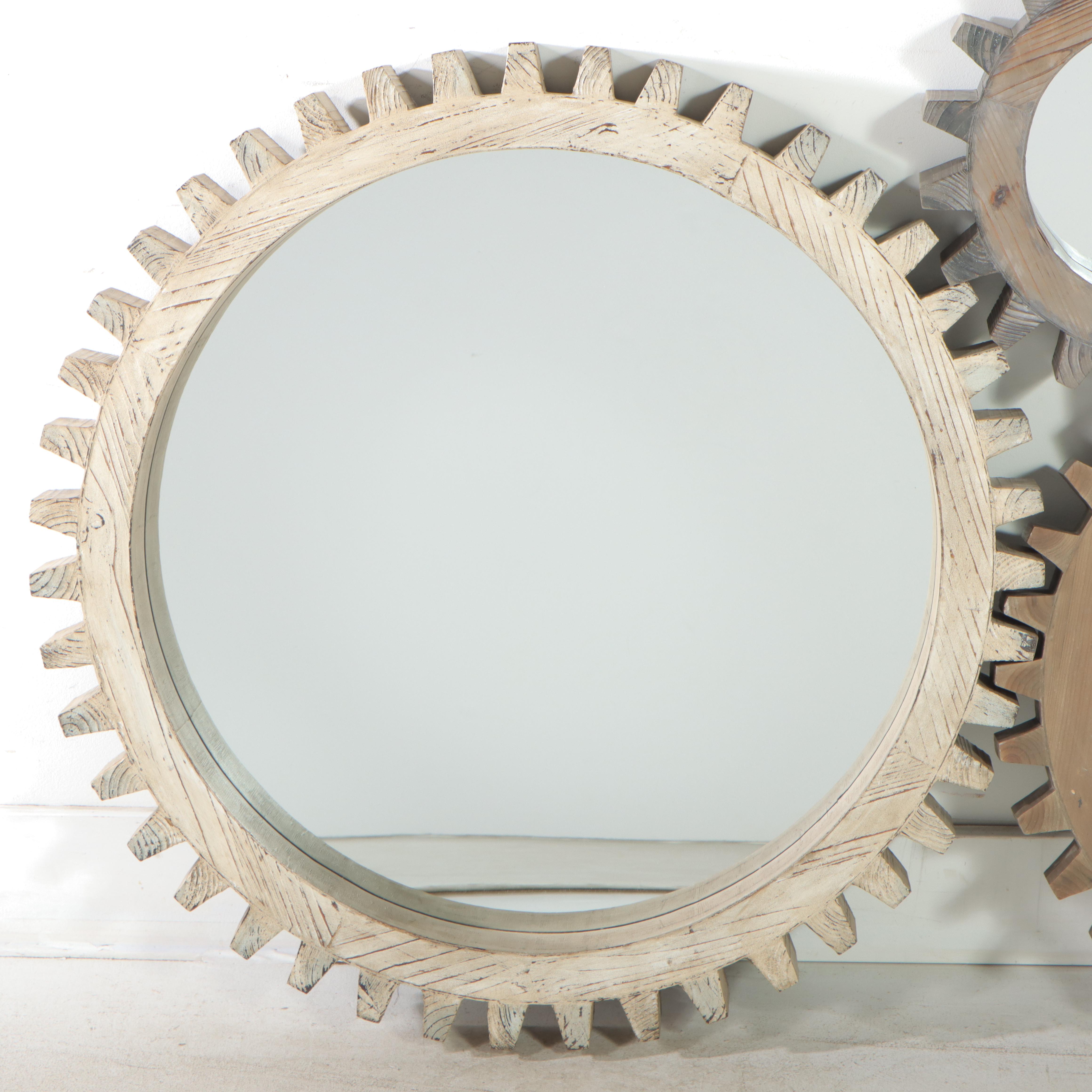 Three Mercana Industrial Style Graduated "Cog" Mirrors