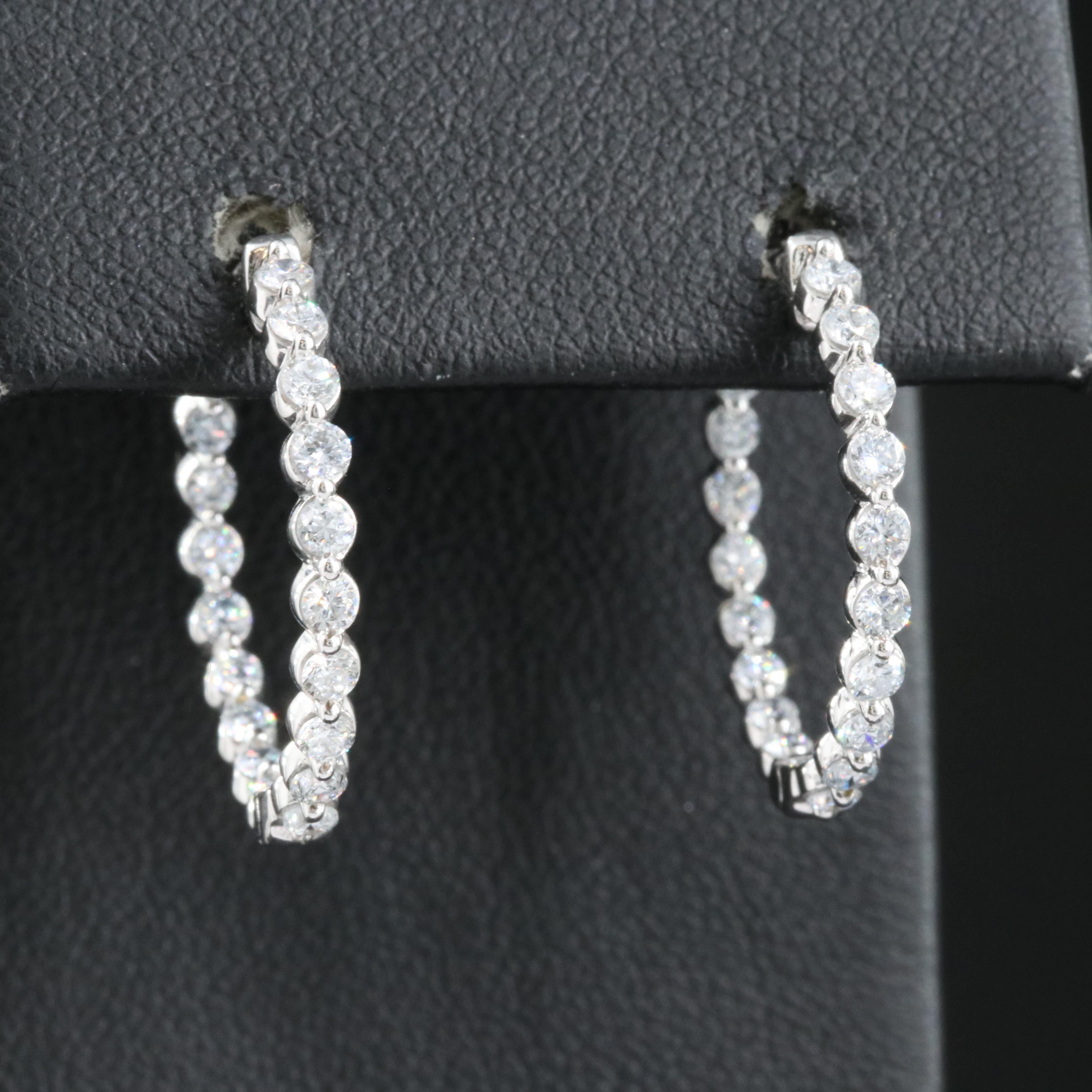 14K 1.00 CTW Lab Grown Diamond Inside Out Hoop Earrings