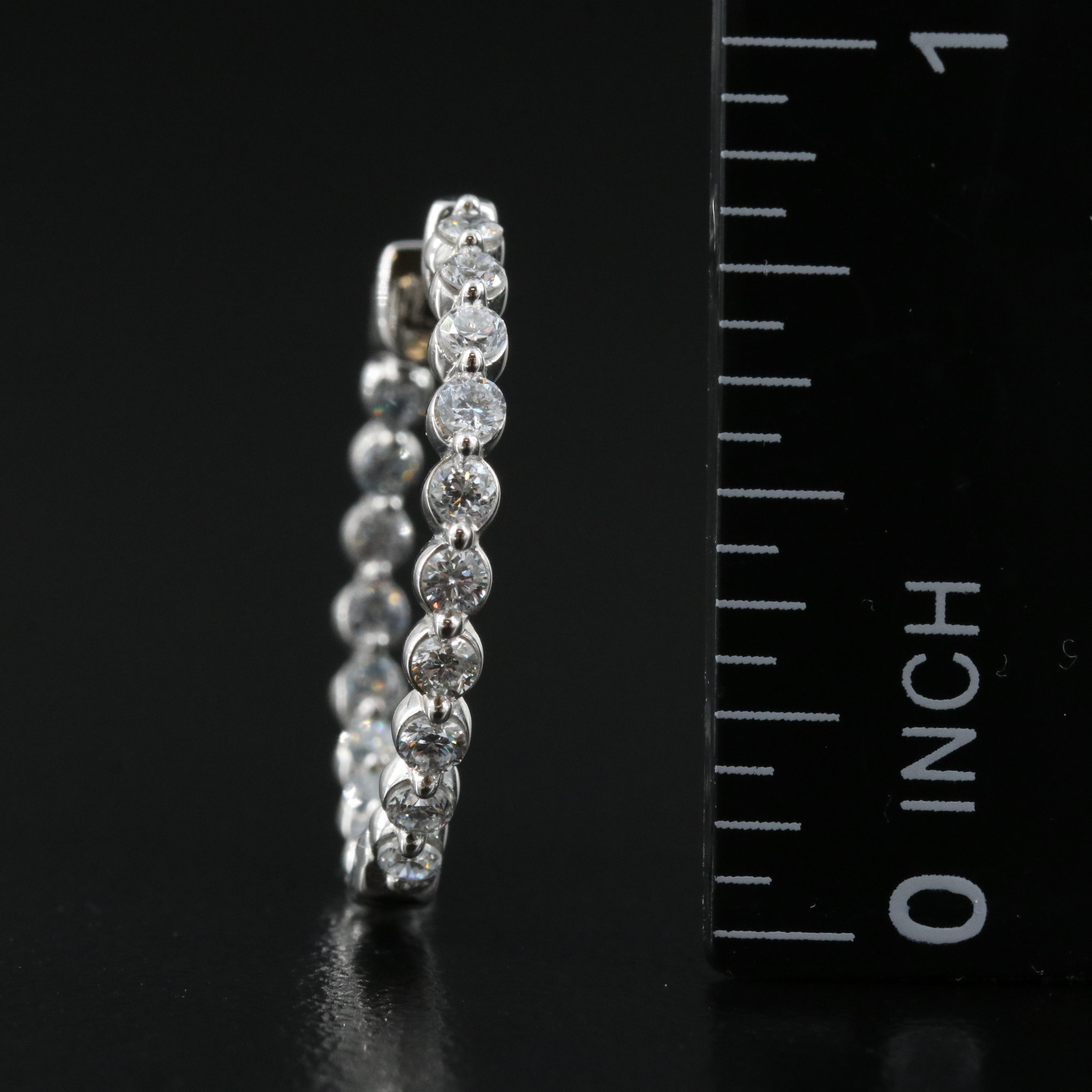 14K 1.00 CTW Lab Grown Diamond Inside Out Hoop Earrings